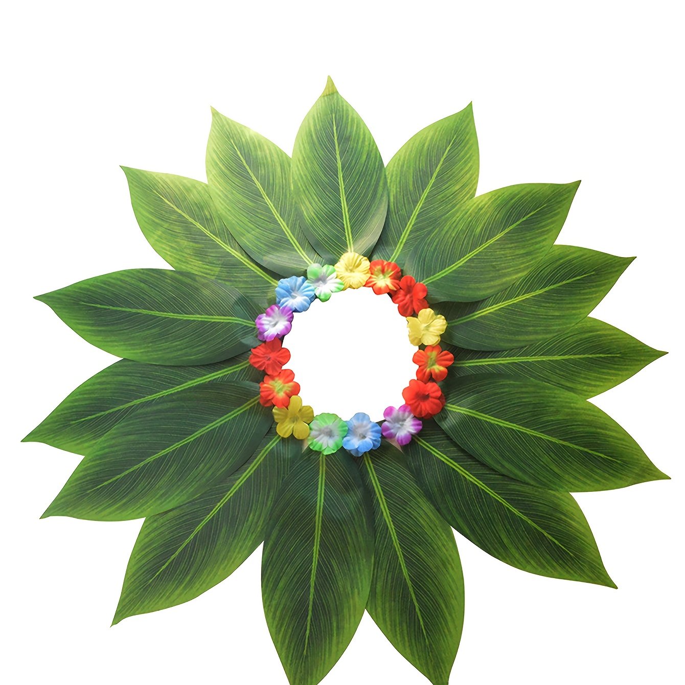 Image of Carnival Leaf Skirt, Hawaiian Style Halloween Carnival Party Stage Performance Short Skirt, Unisex, 10-leaf/15-leaf, Artificial Leaf Decoration, Cosplay Costume