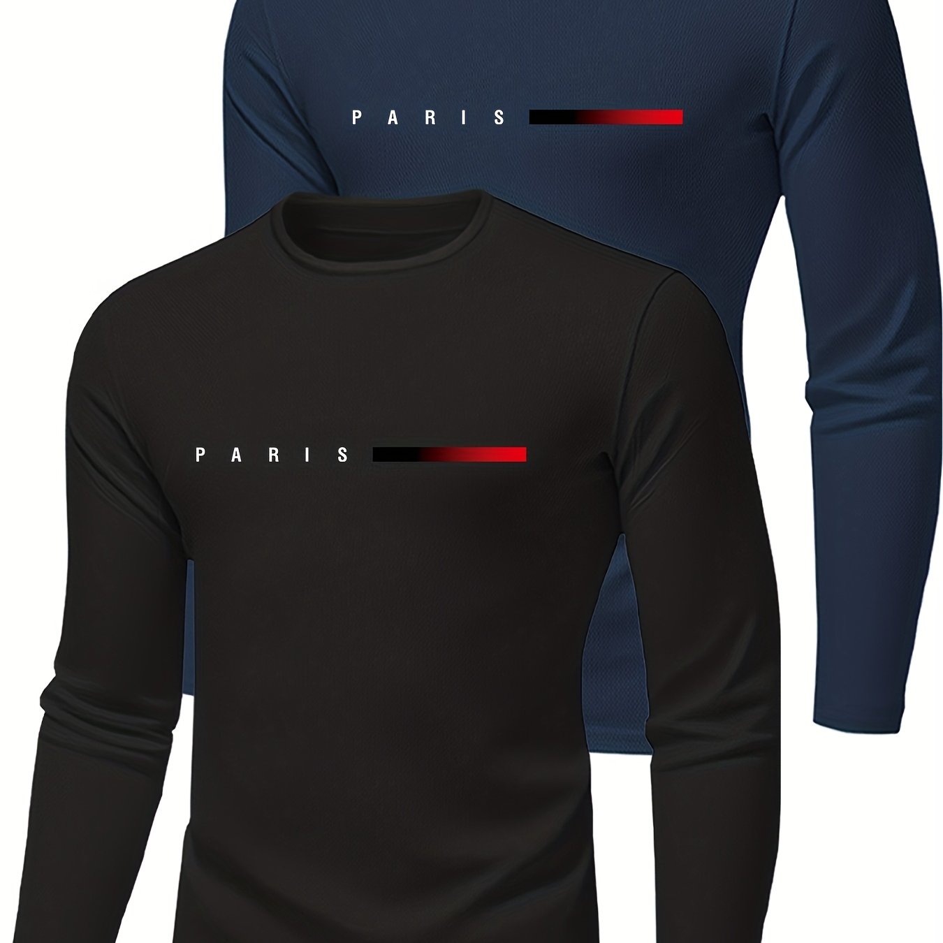 E-shop 2 Stück Herren Langarm T-Shirts – Atmungsaktiv, Schnelltrocknend für Fitness, Morgenlauf oder Outdoor-Aktivitäten, Bietet Bewegungsfreiheit