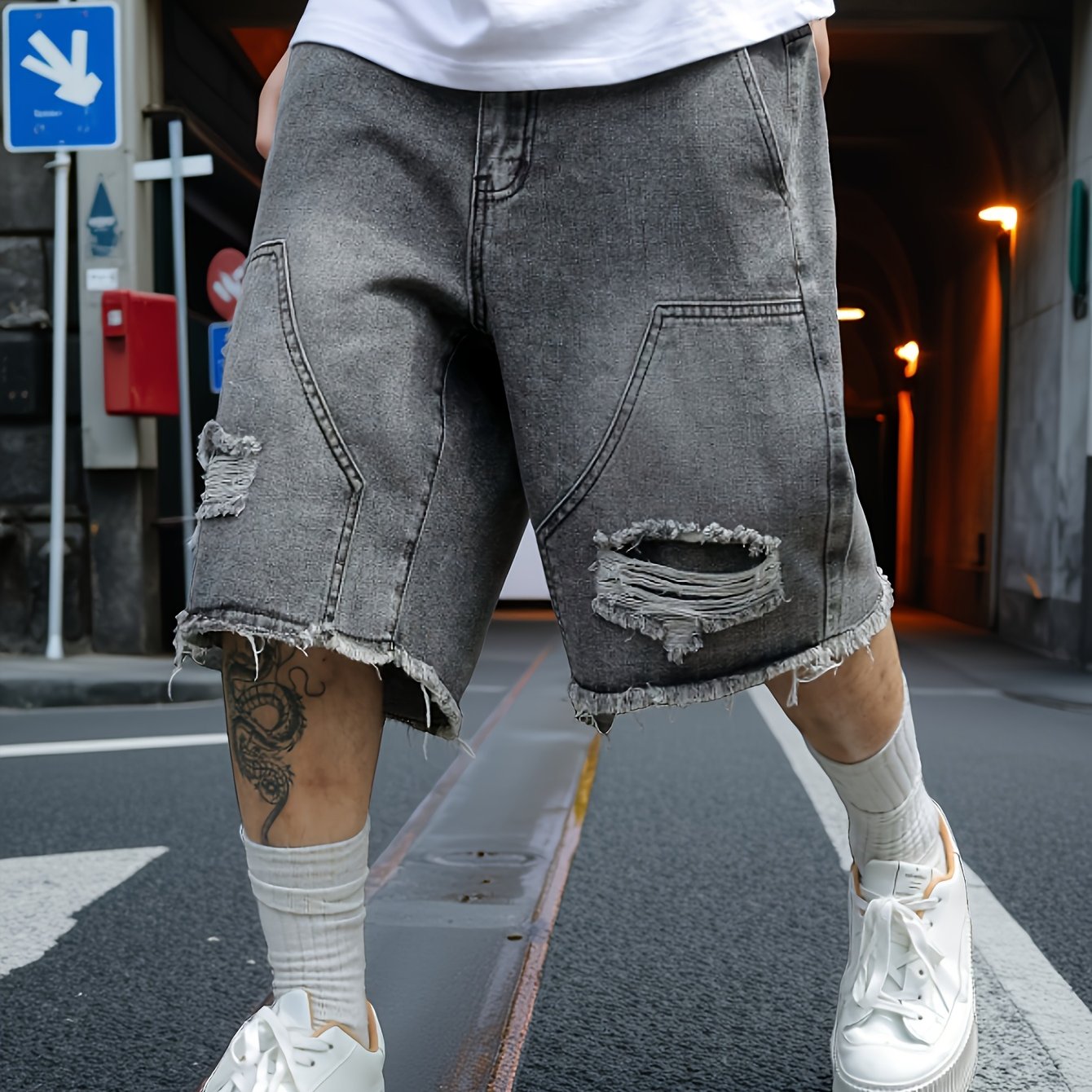 Men's Casual Streetwear Vintage Versatile Everyday Denim Shorts