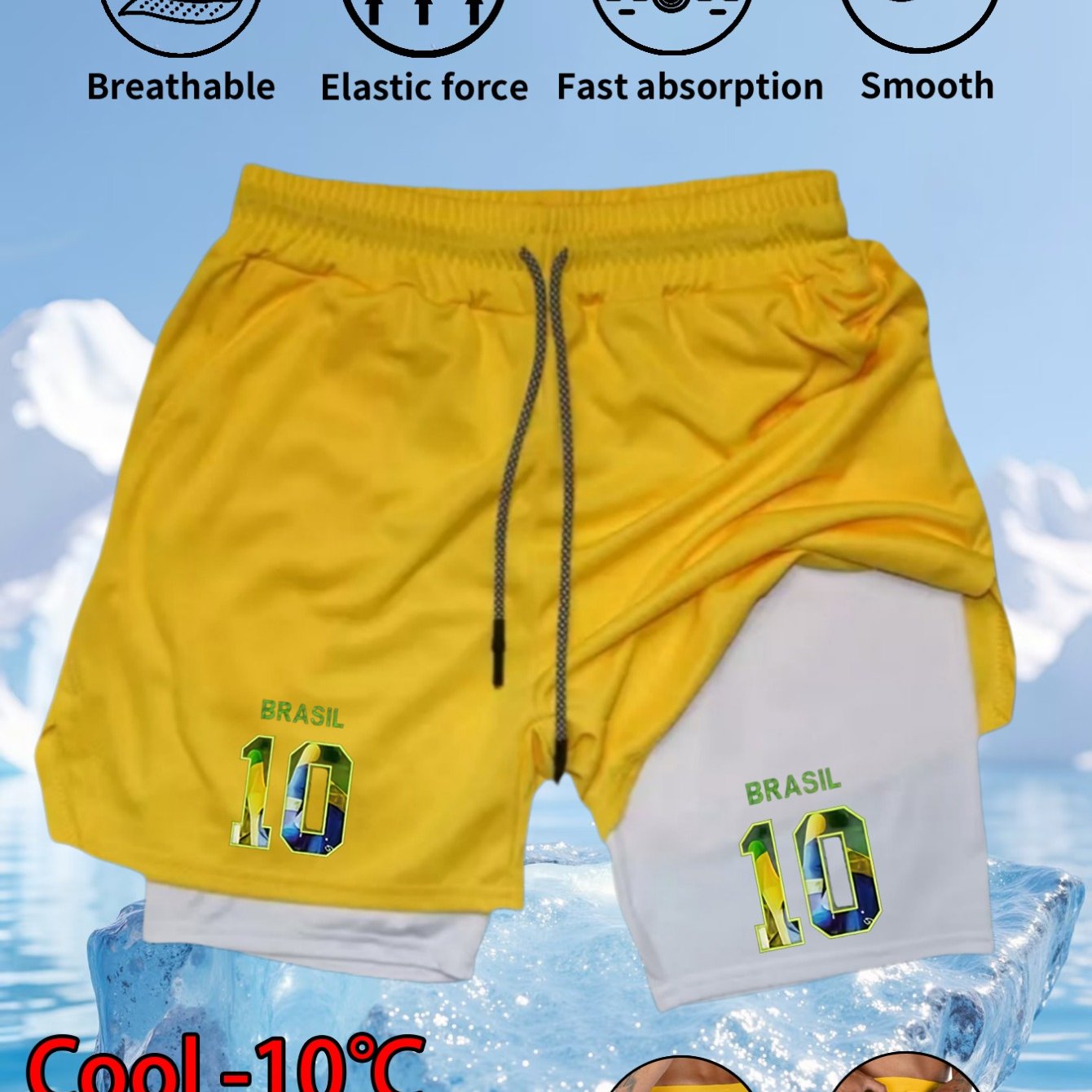 TEMU Pantaloncini sportivi multiuso estivi ad asciugatura rapida per attivit� , e resistenti, traspiranti con cintura , ideali per palestra, spiaggia