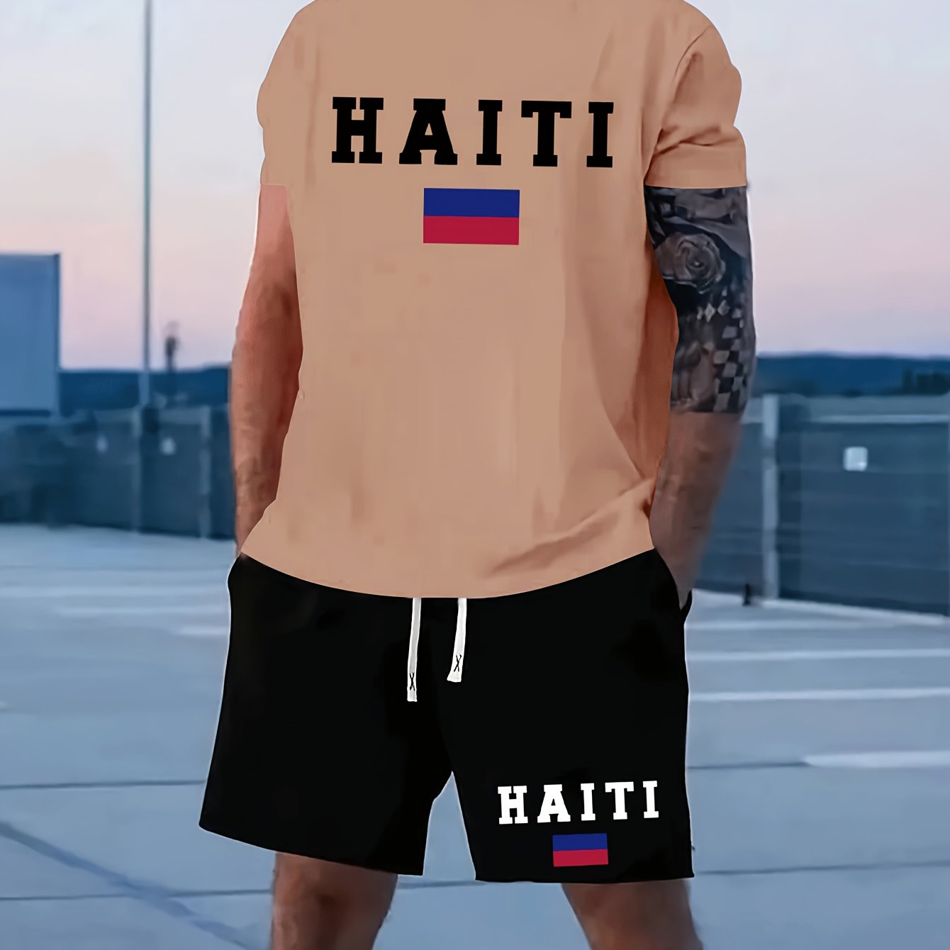 HAITI MEN'S SHORTS - Men’s Athletic Polyester Shorts - Casual Beach Wear Shorts - Haiti Gifts - Men Swim And Running Wear