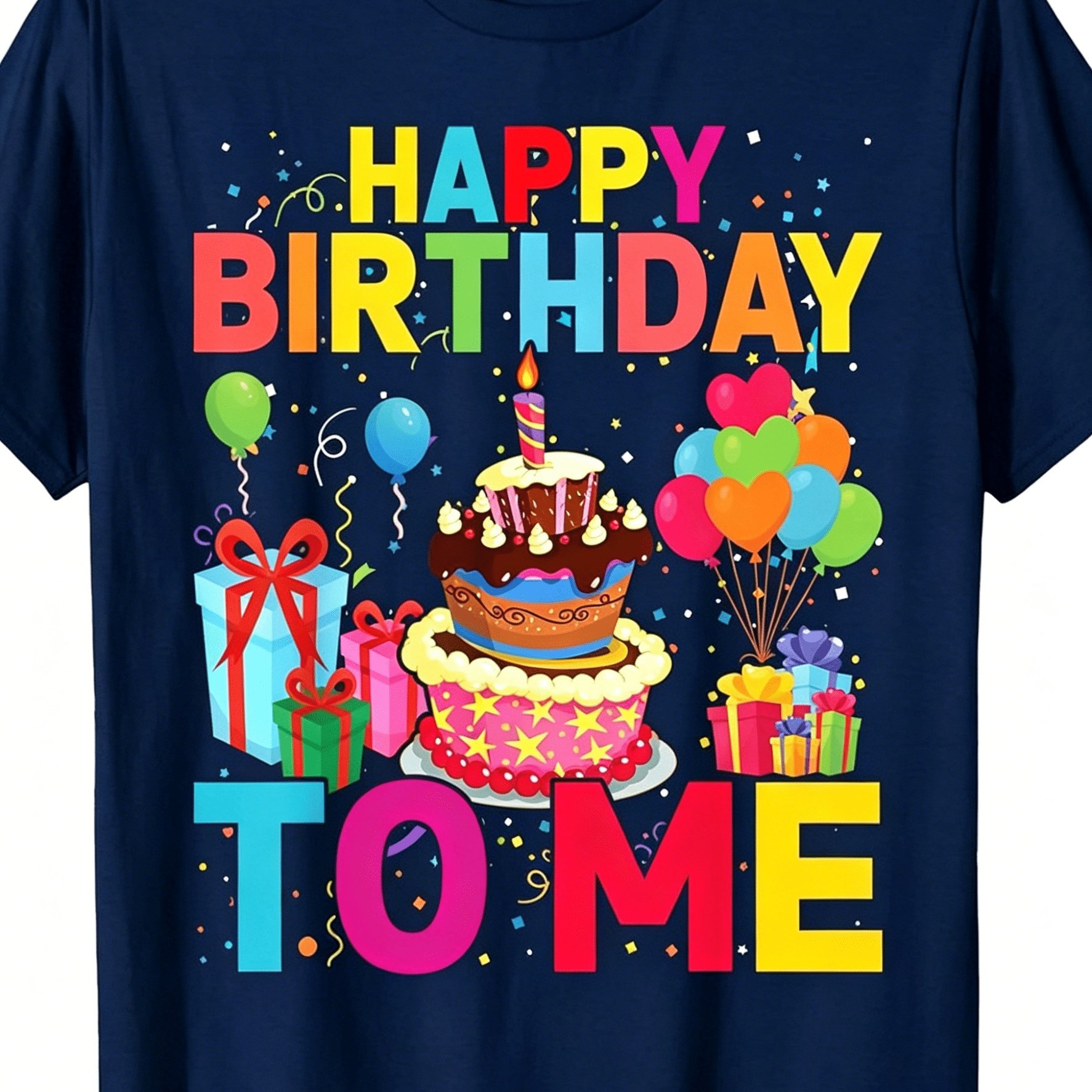TEMU Happy ! Fun Birthday Party T-shirt, Unisex, Knitted Fabric, Regular Pattern, Washable, A Birthday Family, , And