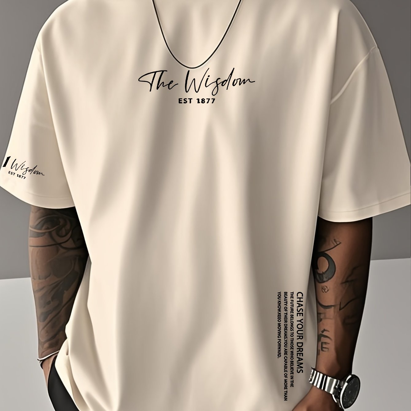 TEMU 1pc Bingqing Men's Short-sleeve T-shirt - Sweat-absorbent, Breathable, Stylish, And Versatile Crew Neck Short-sleeve T-shirt