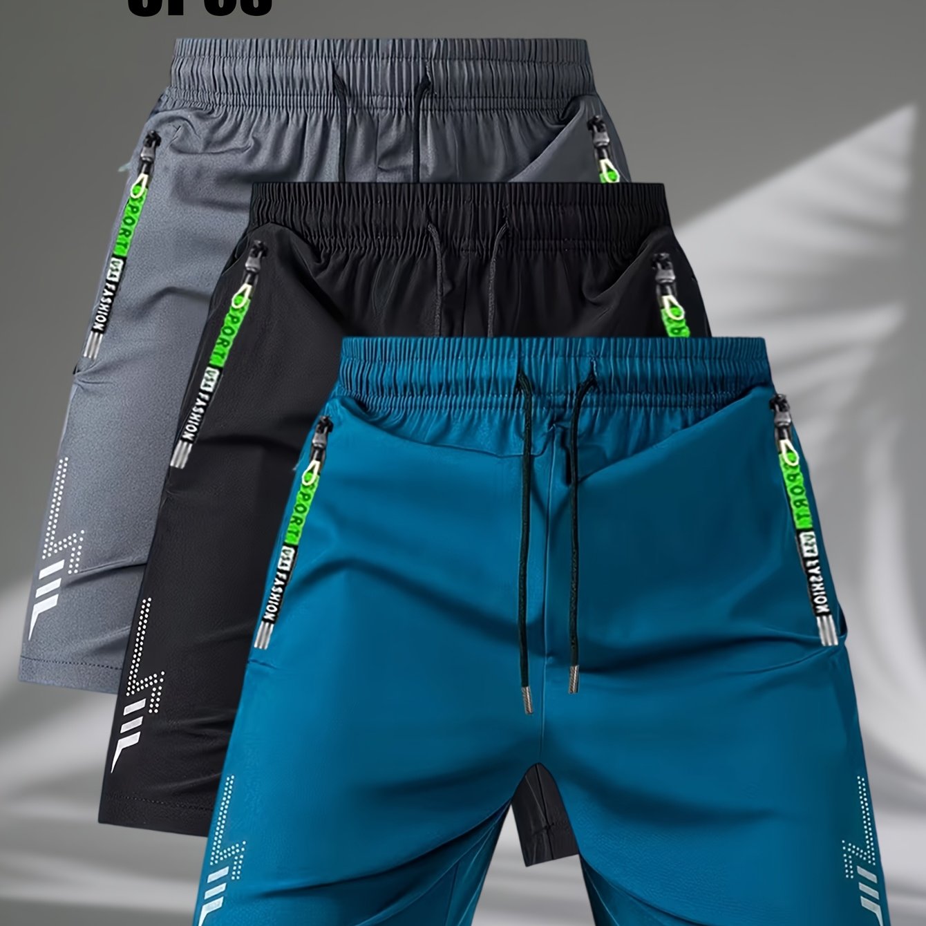 3pcs Men's Athletic Shorts - Zipper Pockets & Drawstring Waist Workout Shorts For Running, Gym & Training #versatilemensshorts
