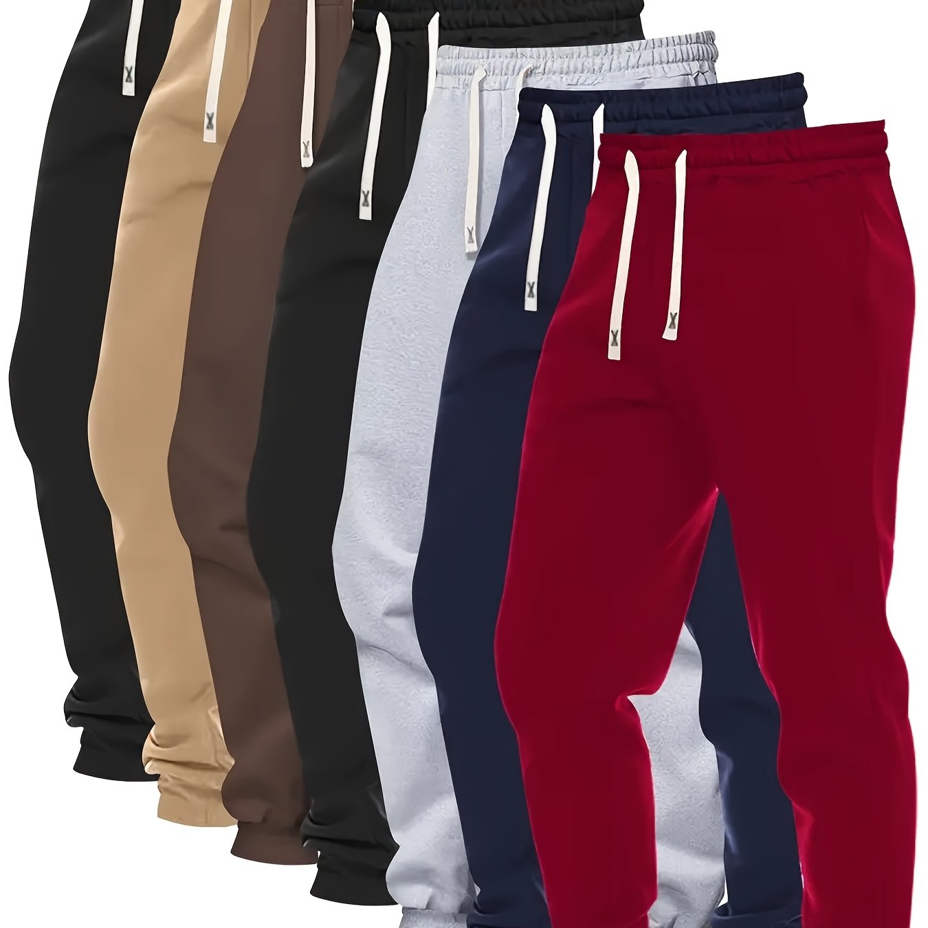 TEMU 4pcs Random Men's Casual Jogger Pants-comfortable Sweatpants For Casual Attire, Workout, Or Lounging-trendy Elastic Waistband With Drawstring,