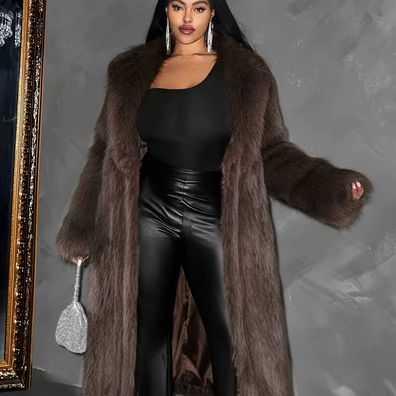 TEMU A Must-have Cooling, Thick, And Warm Loose-fit Long For Streetwear, Commuting, And Dates. Fashionable, High-end, Elegant, And Versatile