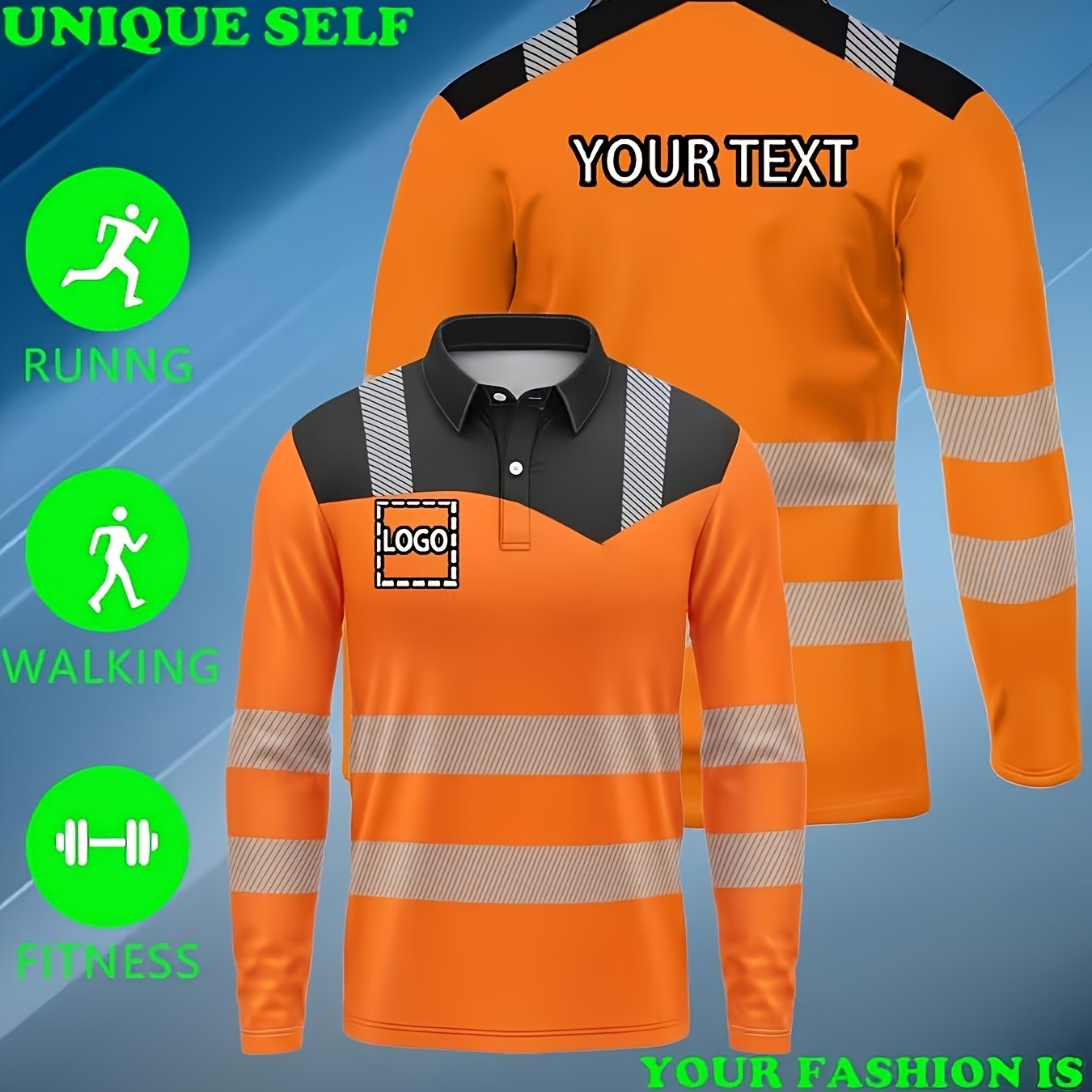 TEMU Men's Custom Long-sleeve Shirt - Can Add Personalized Logos And Team Names, Suitable For , Corporate Events, And Needs; Made From Breathable And