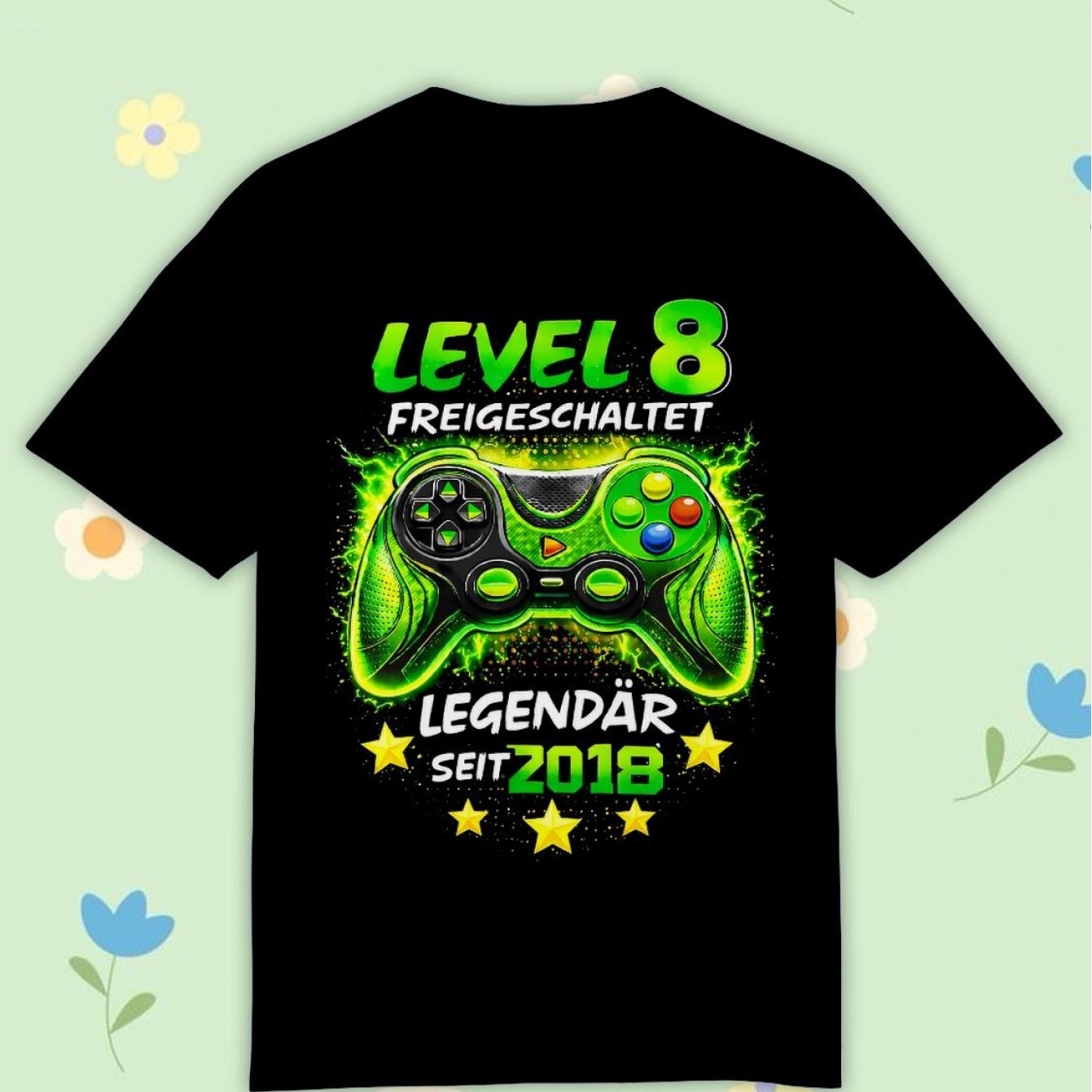 Image of Children's Level 8 Birthday Boy Gamer Funny 2018 8th Birthday T-shirt Comfortable Casual Crew Neck Tee For Boys And Girls T Shirt, 200g