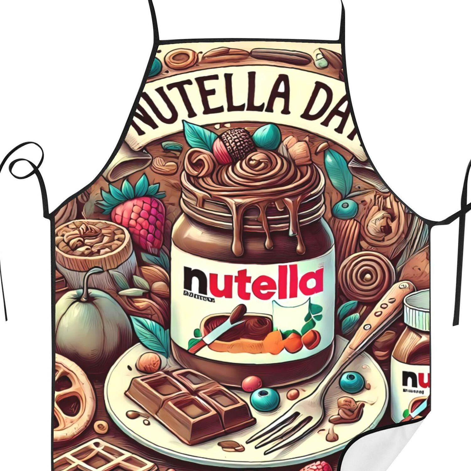 TEMU Grembiule da cucina regolabile con salsa al cioccolato, unisex, per uso , stile hip-hop, design con stampa 2D Take