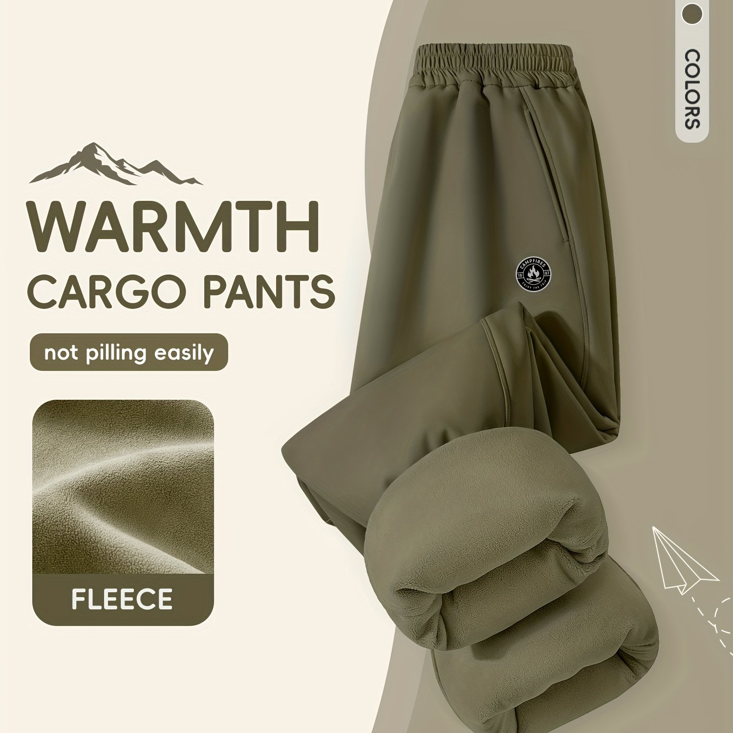 TEMU 1pc, Boys' Fleece-lined Trousers, Winter Style, Boys' One-piece Fleece-lined Softshell Pants, Washable, Durable, Thickened And Warm, Stylish And