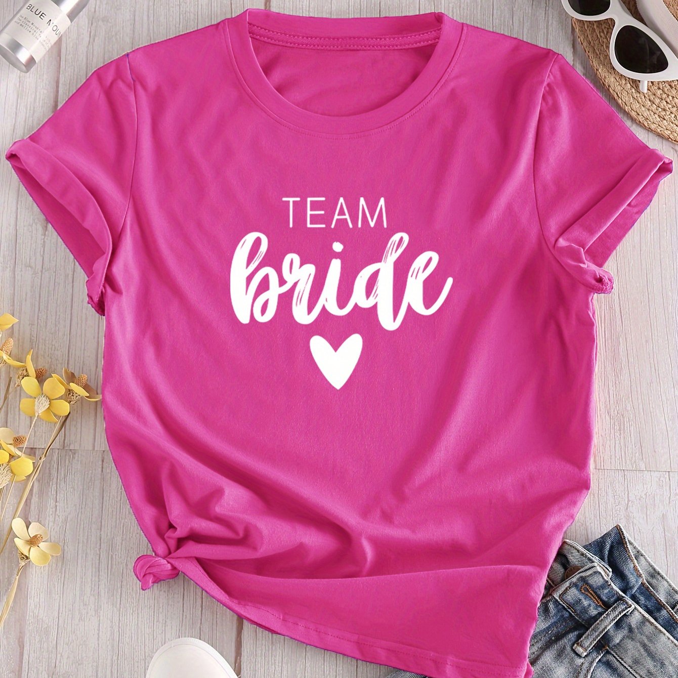 TEMU Maglietta | Stampa con Lettere, , Maniche Corte, Tessuto, Molteplici Colori, Top da Donna
