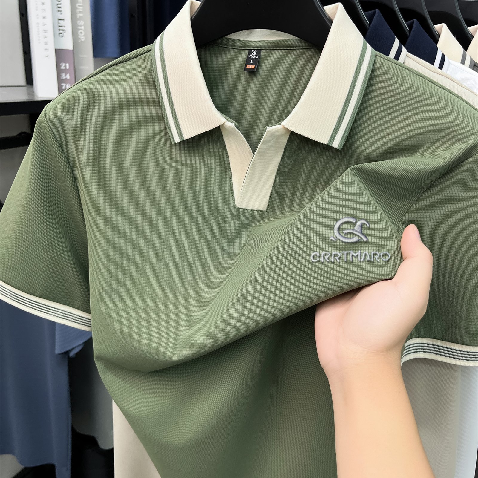 TEMU Carterma Crrtmaro Men's Classic Short Sleeve Lapel Men' Color Casual T-shirt Outdoor Casual Men's Clothing