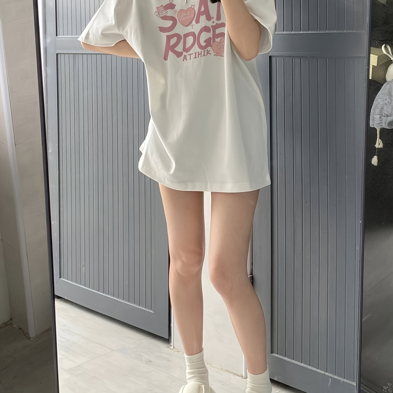 TEMU Men's Summer Sports Top Pin Cardigan Loose Print Print T-shirts Men's Valentines Alphabet T-shirts, Men's Comfortable Men's T-shirts