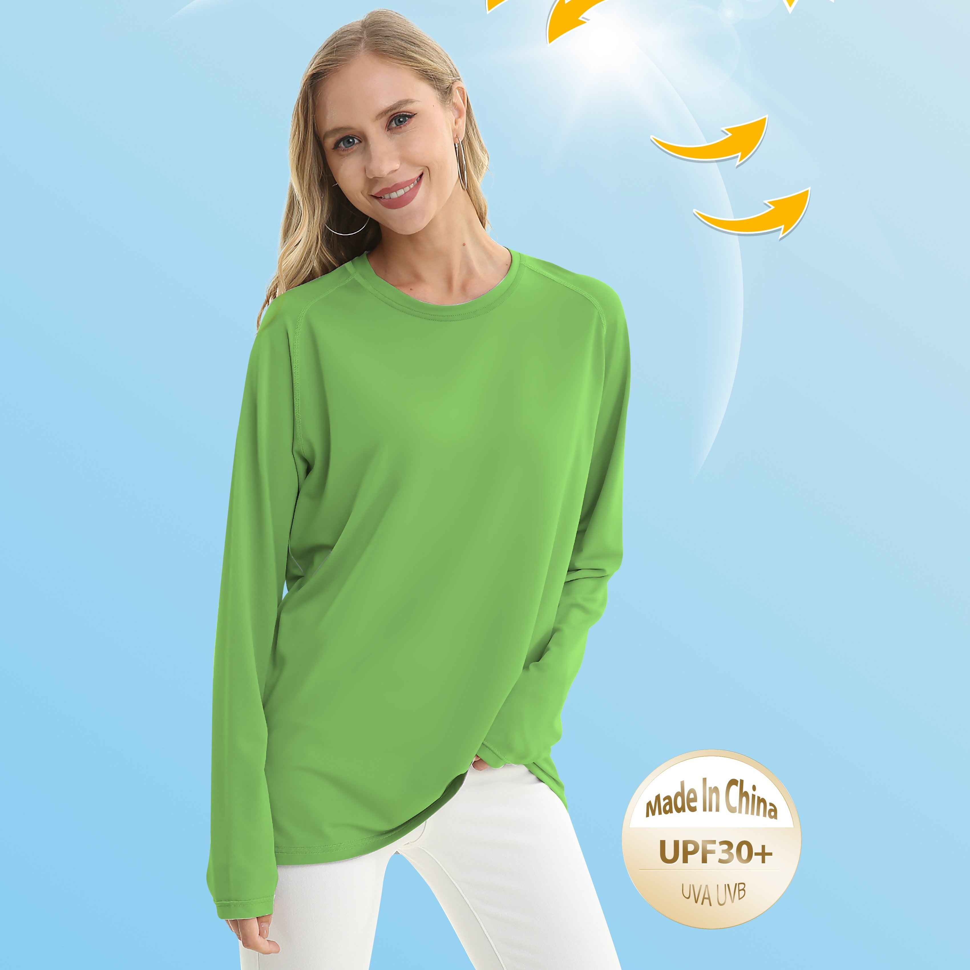 Womens Upf 50 Sun Protection Long Sleeve Outdoor T Shirt Athletic