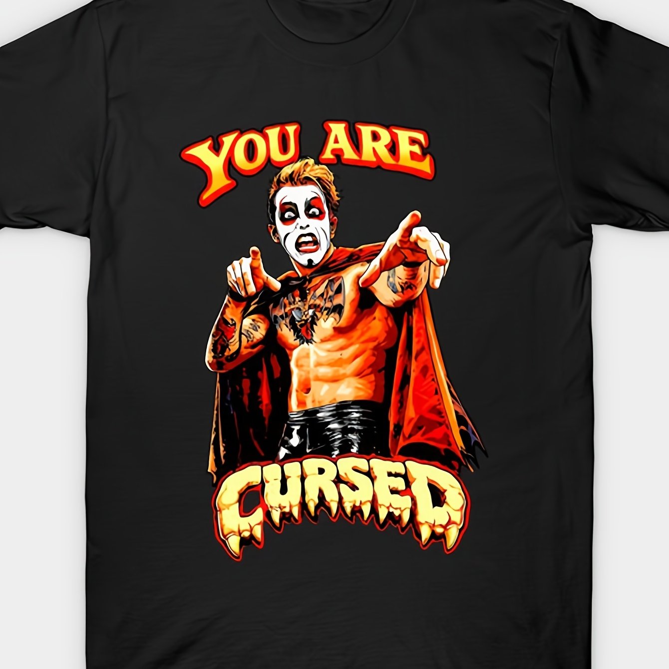 TEMU You Are Cursed T-shirt By Rawfictionart, Father's Gift, High-end Men's Apparel, Fitness Apparel, Men's Streetwear, Outdoor Casual Sportswear,