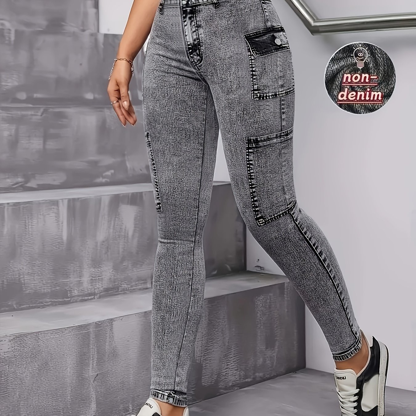 TEMU [printed Leggings - Not Denim Fabric] Denim Print Leggings