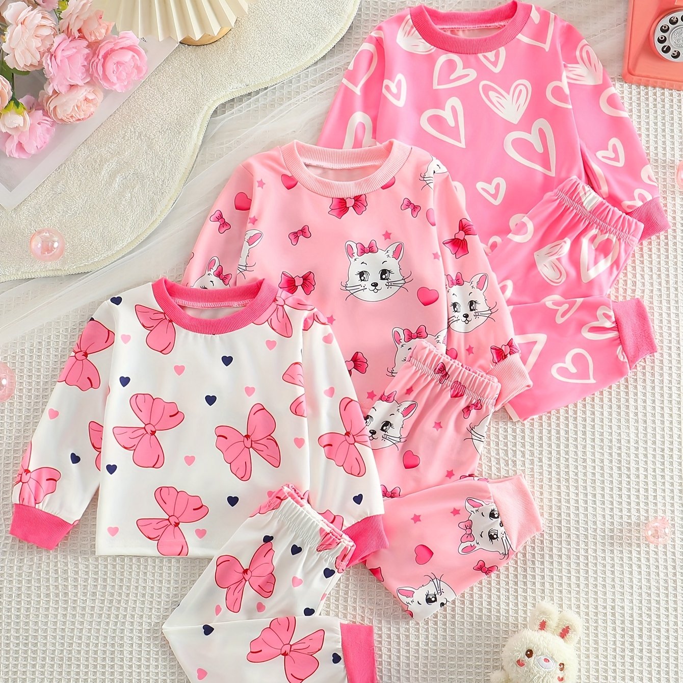 Image of Development Of Baby Sports Spring Autumn Long Sleeve Long Pants Style Autumn Underwear Autumn Trousers Drawstring Casual Set 3pcs 6pcs Combination Set/infant Toddler Separates Pajamas Underwear Set