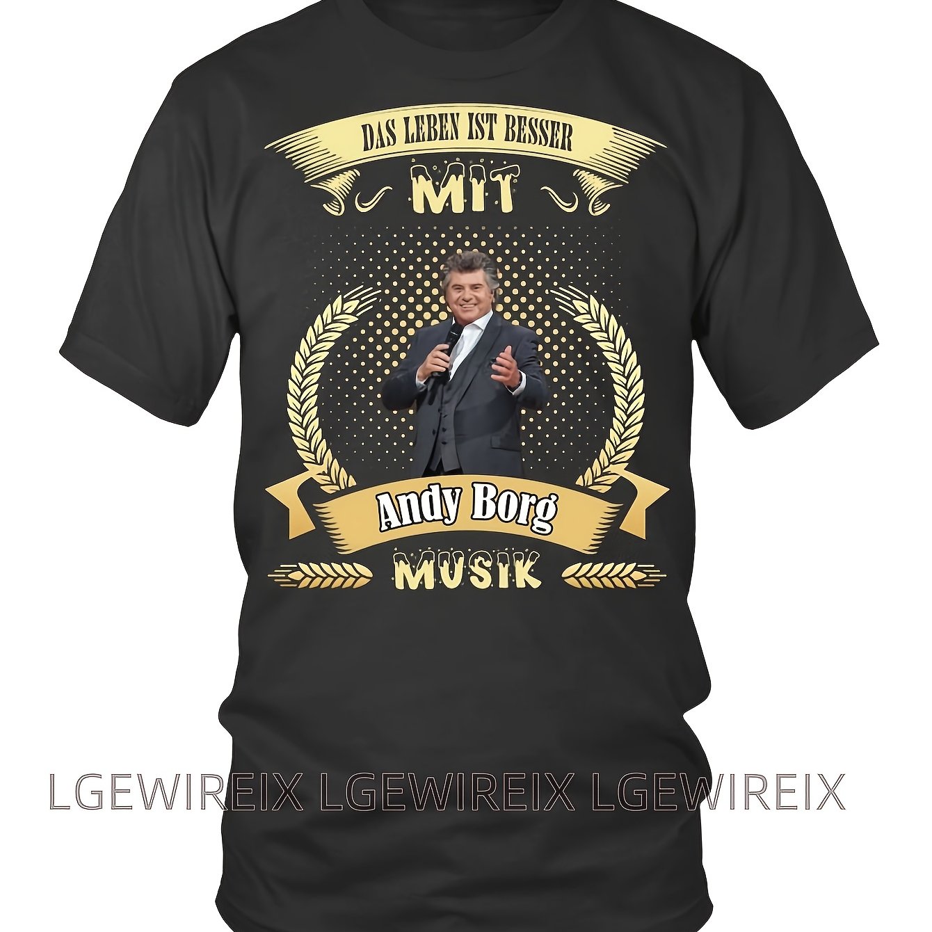 Image of 2026 New Borg Music Graphic T-shirt | Black With Golden Accents - Unisex Crew Neck Tee For Music Lovers - Casual Shirt - Everyday & Concert Apparel - Better With Borg Design