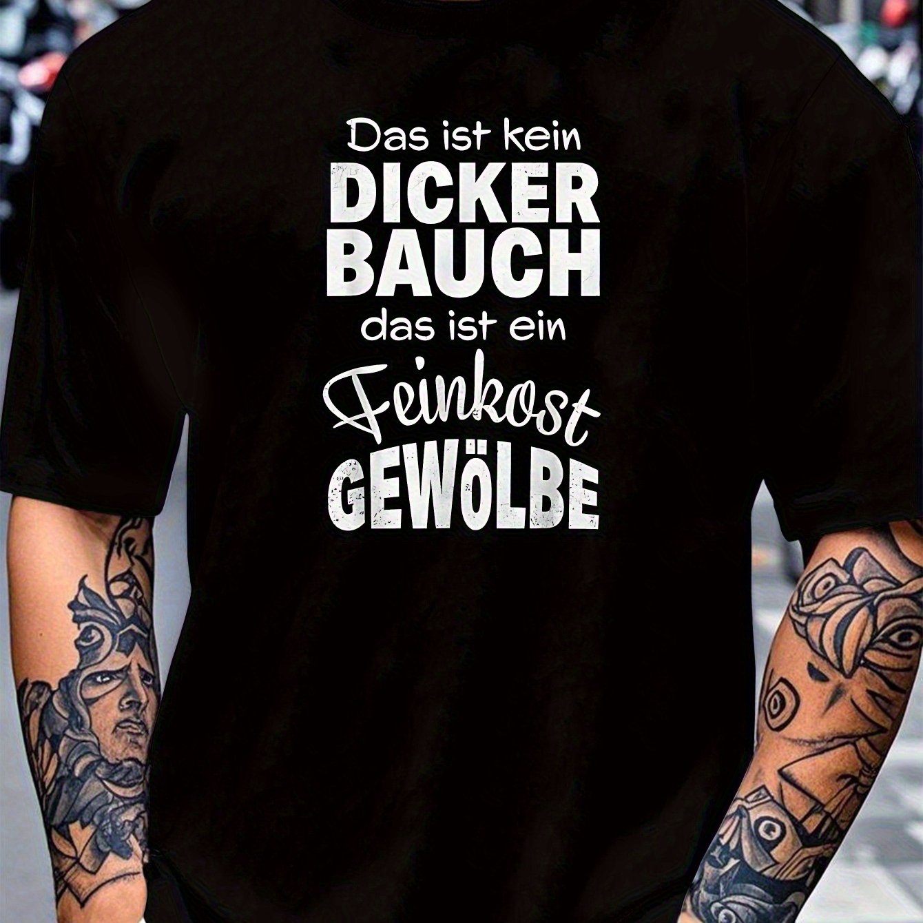 Men's Humorous German Saying T-shirt - Black With White Lettering Featuring The Quote ' ' & ', I'm Not A Stream'. It Has A Regular Fit With A Round Neck And Short Sleeves. Perfect For