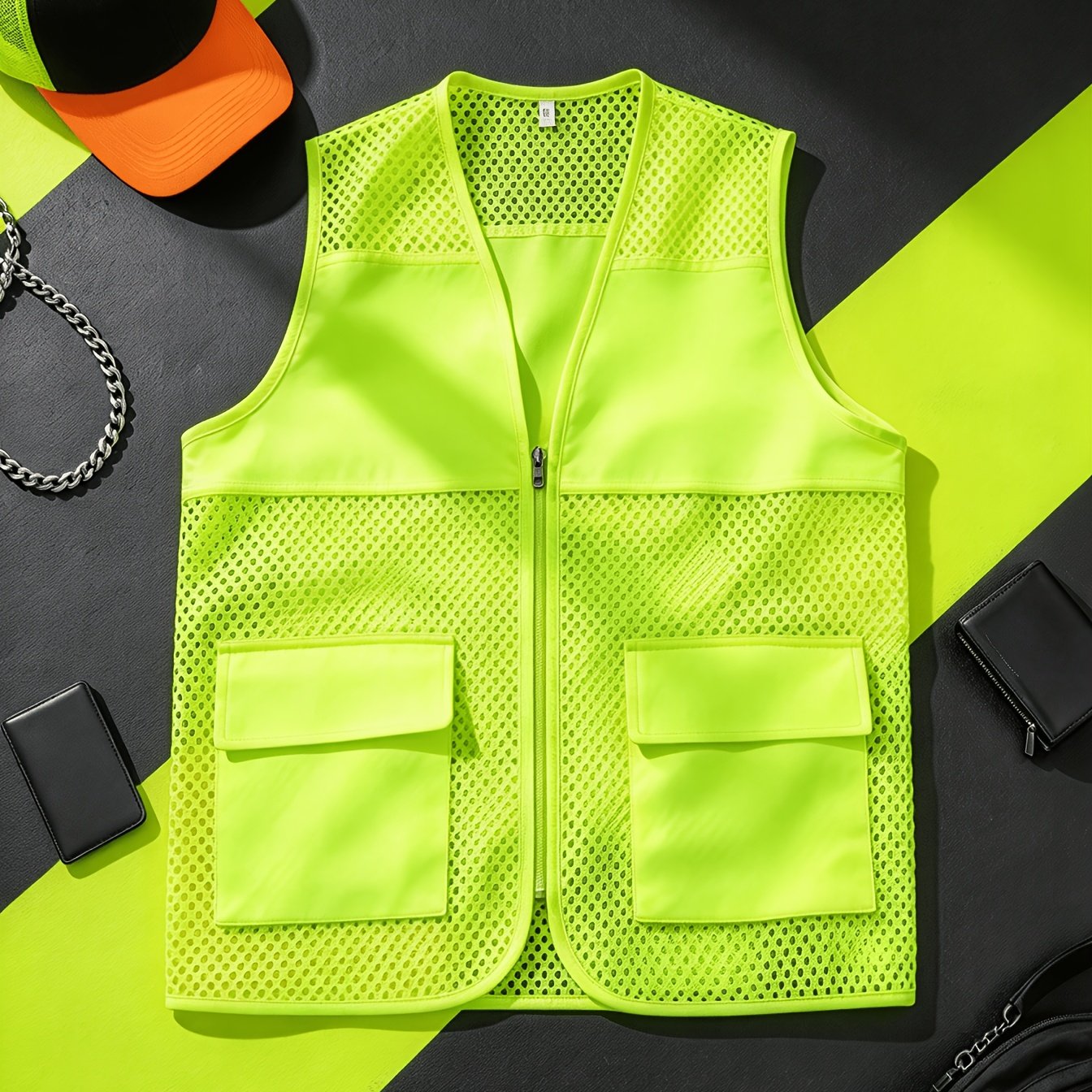 TEMU Mesh Breathable Vest, Multi- Sleeveless Vest, Unisex Street Style