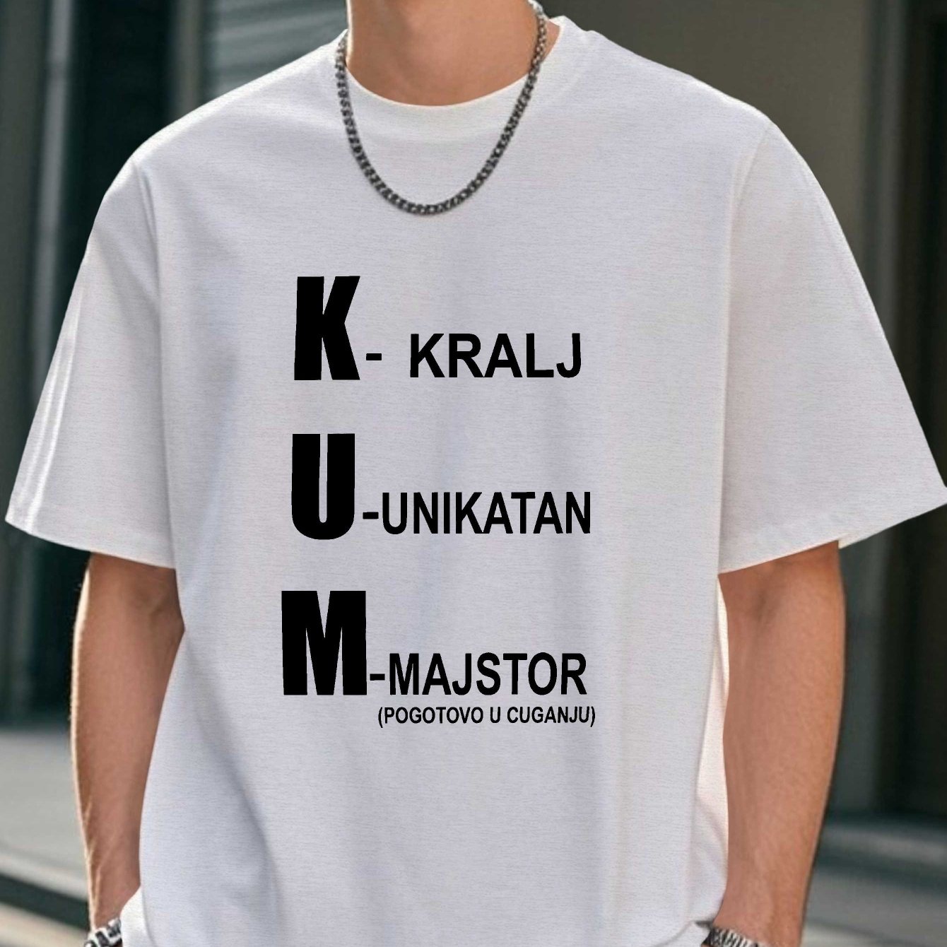 Moška Hrvaška Kuma Majica - Kratkoročna Poletna Majica z Hrvaškim Motivom, Okrogel Vrat, Priložnostna Majica, Prljivo v Stroj, Kulturna Pono