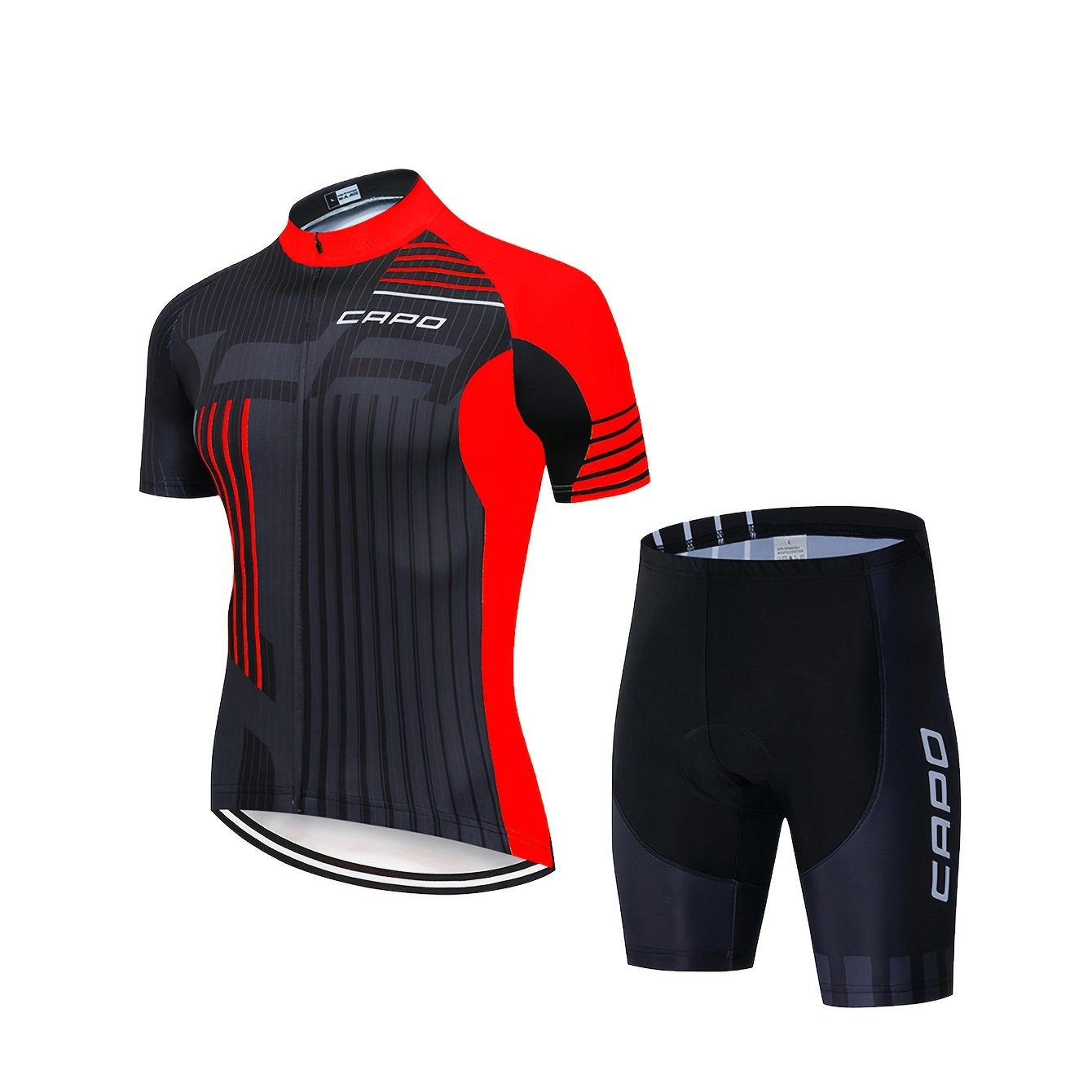 TEMU Conjunto de ciclismo deportivo al para hombre con top de manga corta y pantalones cortos