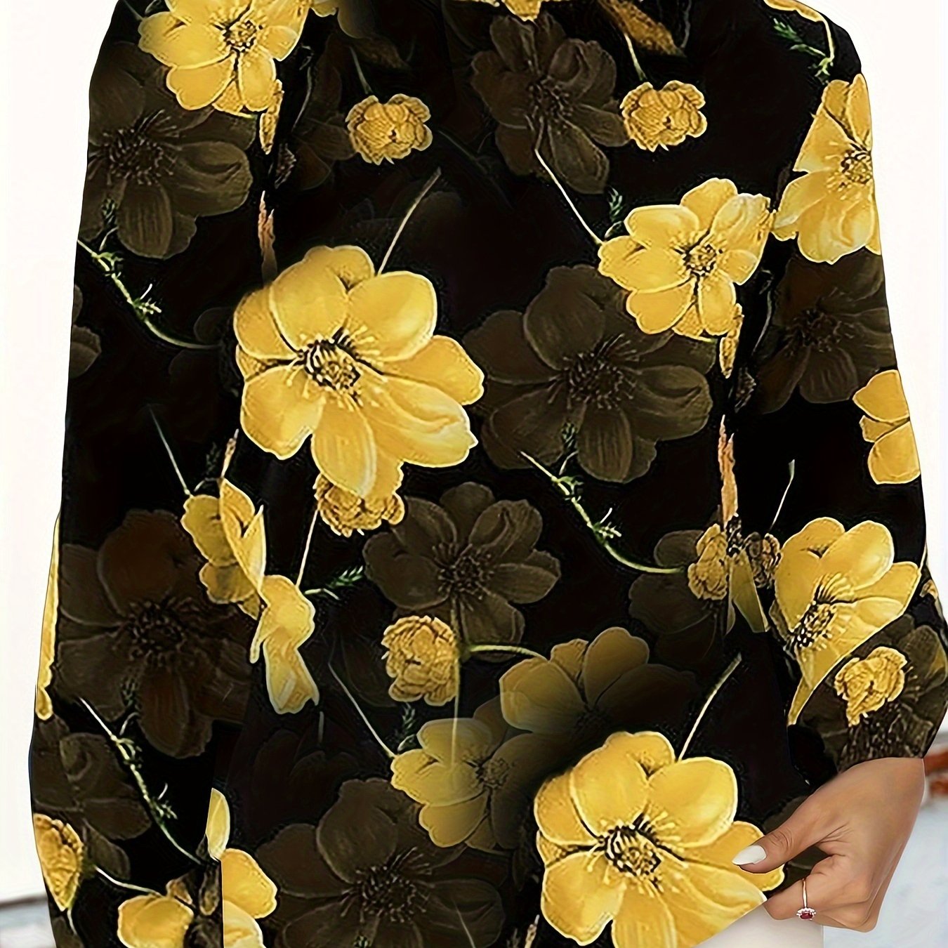 TEMU Print Ruffle , Long For & Fall, Women's Clothing