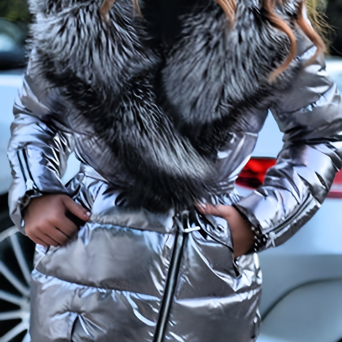 TEMU Plus Size - Women's Autumn Winter Fashionable Big Zipper Long Sleeved Size Jacket, Casual Warm Lace Up Waist Cinching Out Party Solid Color
