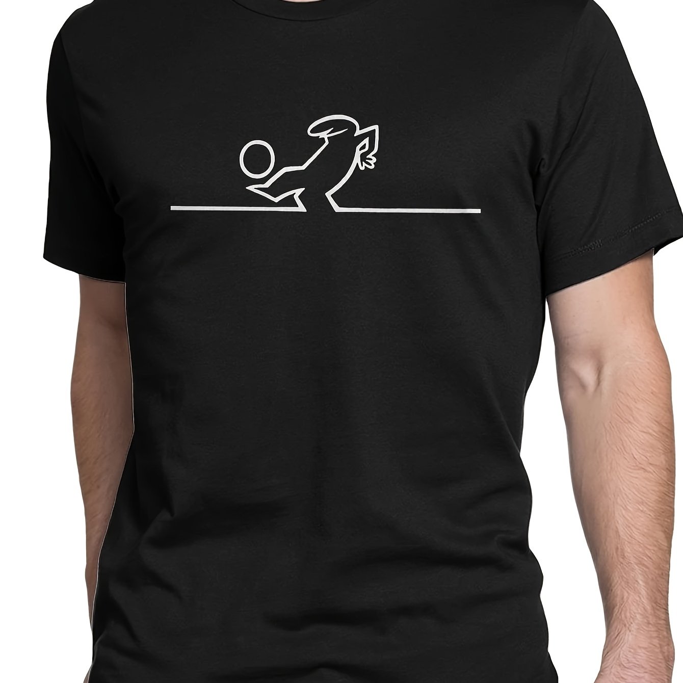 Image of La L- Men's Clothing Oversized T-shirt Linus Streken Cartoon Cotton Tshirt Fitness T Shirt