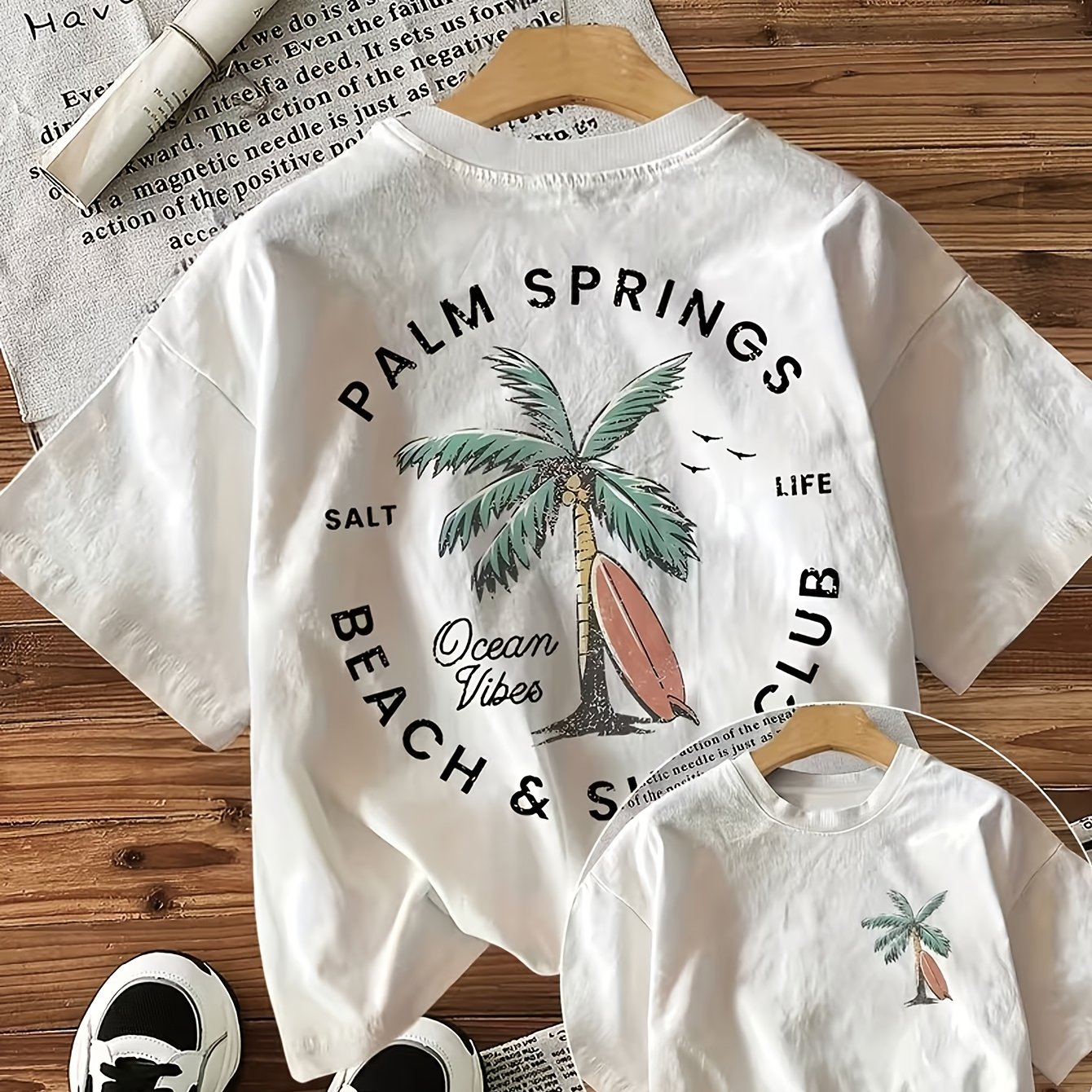 TEMU Graphic Print T-shirt, Short-sleeved Round-neck Casual Top, Suitable For Summer And Spring Wear, Women's Clothing