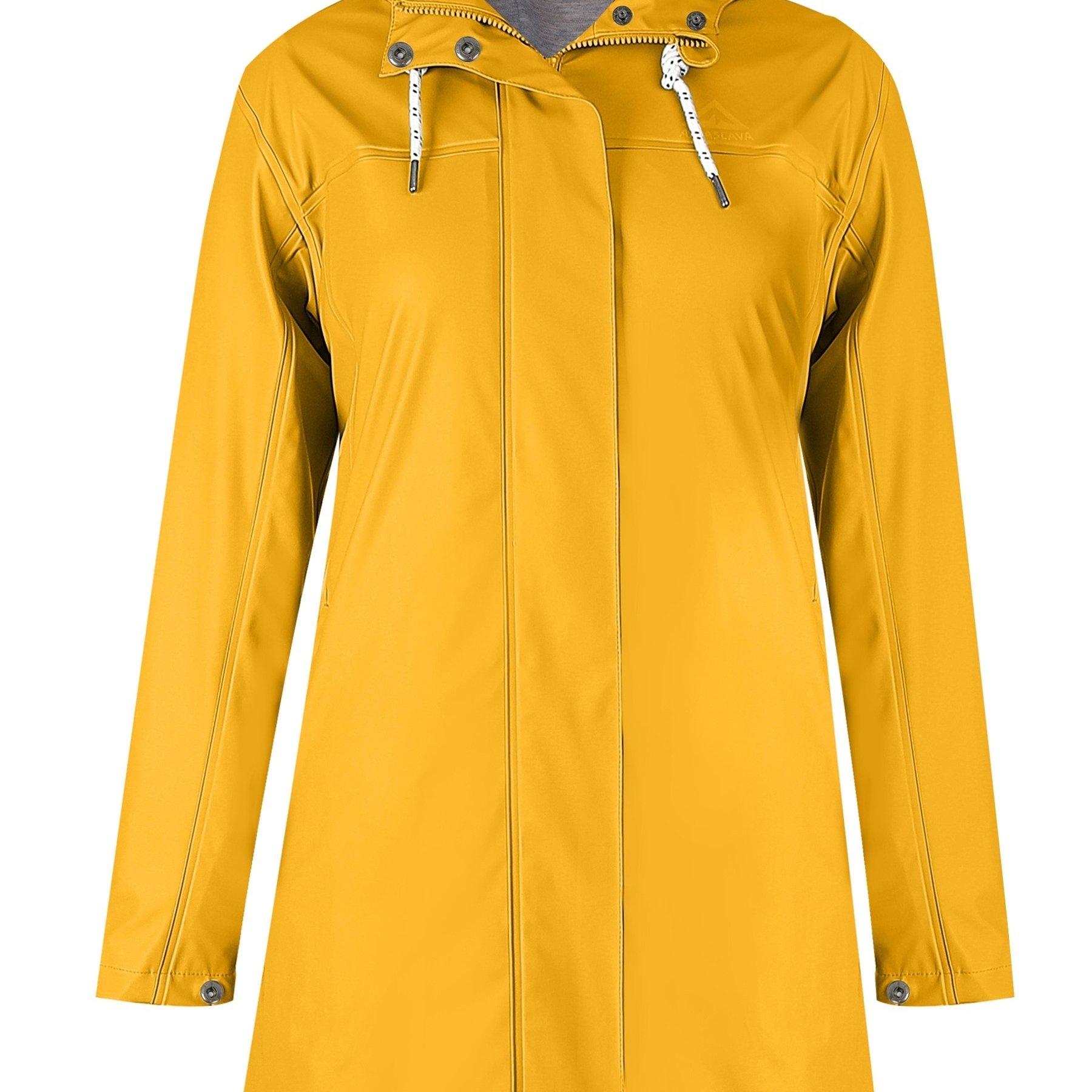 Image of Women's Long Hooded Outdoor Jacket - Casual Striped Lined Windbreaker Coat With Pockets And Drawstring Waist For Hiking, Camping, And Daily Wear