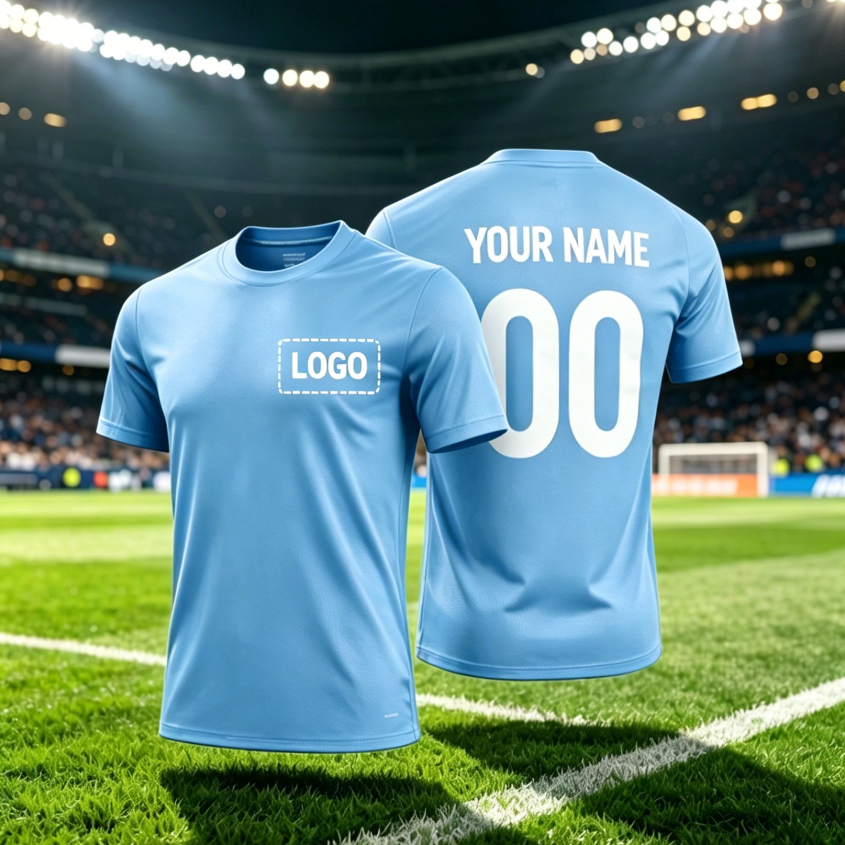 TEMU Men's Custom Football Jersey T-shirt - Personalized Name & Number, Short-sleeve Round Neck Suitable For Uniforms, Competitions, Summer Parties,