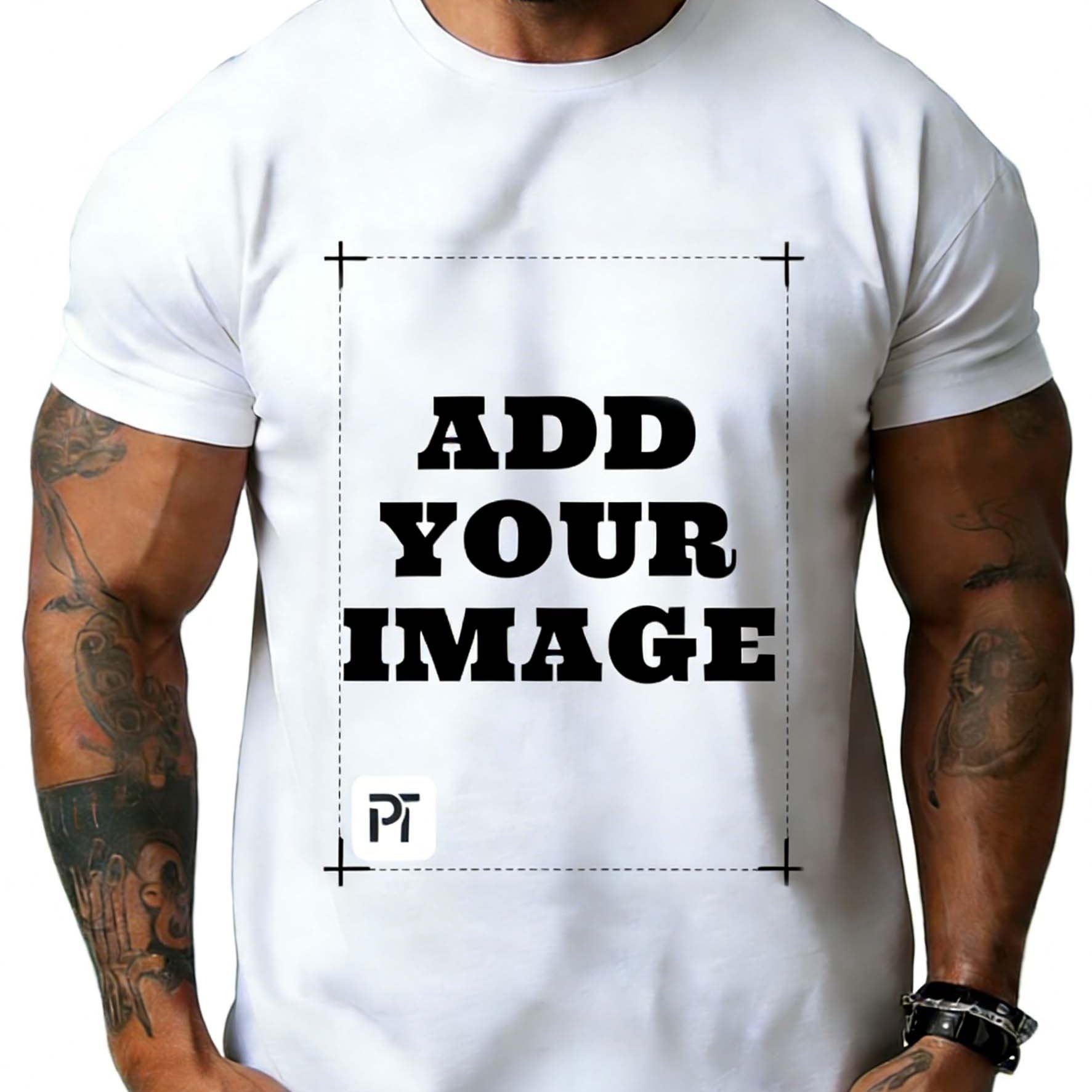 TEMU Customizable Men's And Women's T-shirts - Customize Text/photos/logos, Pure Cotton Short-sleeved T-shirts, Comfortable And Well-fitting Men's
