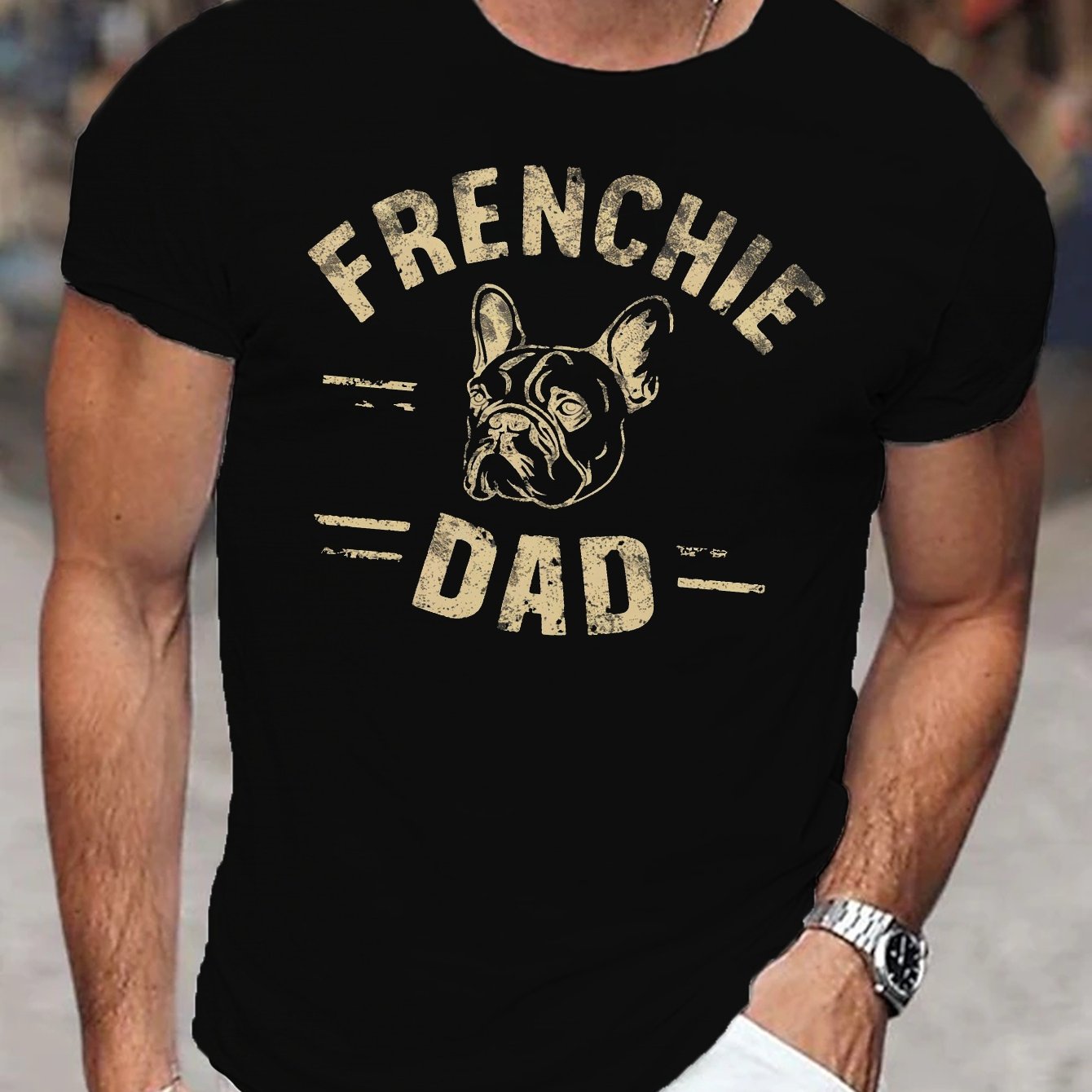 TEMU T-shirt Imprimé Illustration de Papa Français, Tees pour Hommes, T-shirt Décontracté à Manches Courtes pour l'Été