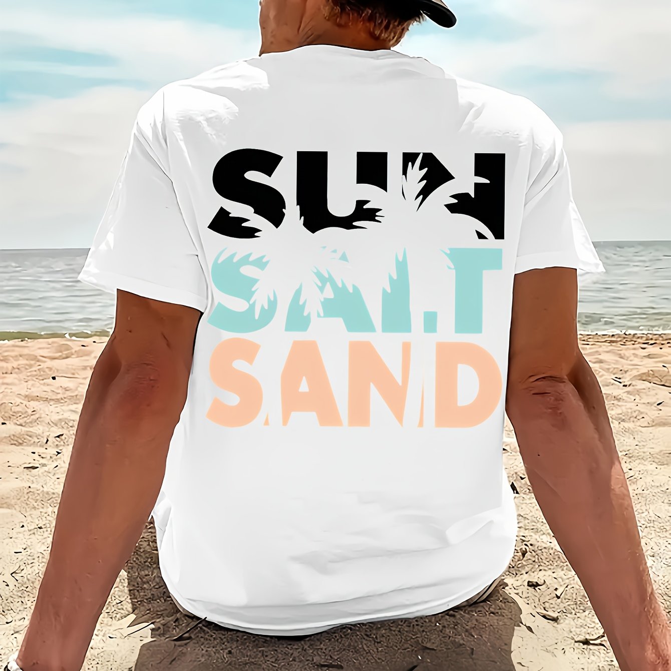 Image of Men's Casual Trendy Streetwear Sport Short Sleeve T-shirt, New Summer Style