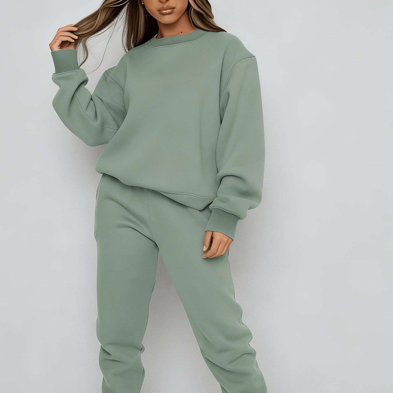 Targeted Western Fashion Casual Trendy Sweatshirt And Sweatpants Set