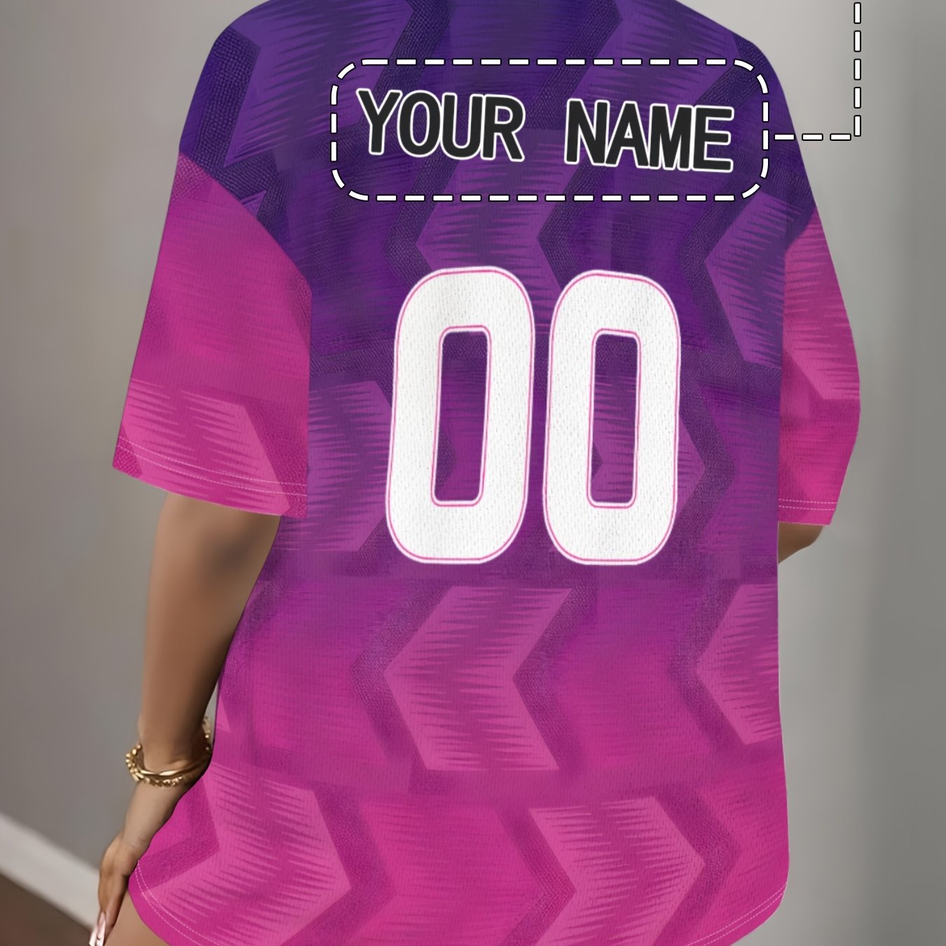TEMU Women's Custom Football Jersey With Personalized Name/number - Breathable Mesh Soccer Suit, Jersey Lettering & Numbering, Machine Washable Fan