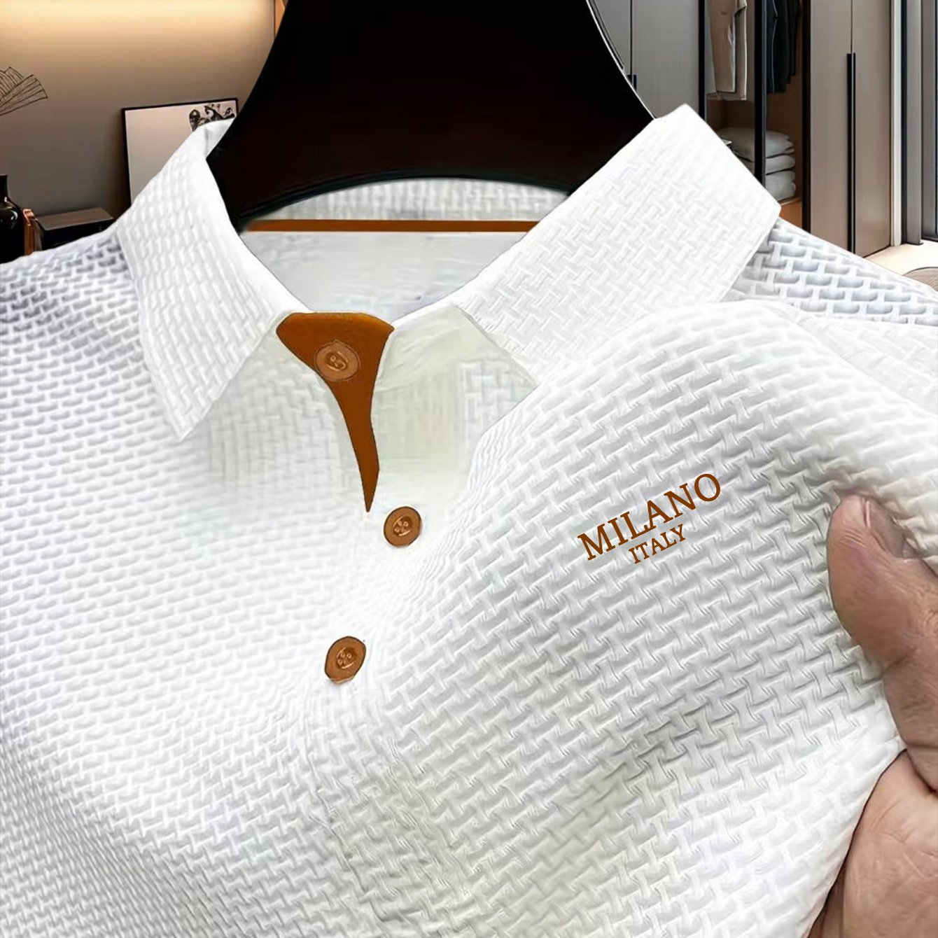 TEMU Summer Minimalist Men's Short-sleeve Business Shirt, Fashionable Men's Casual Top, , Golf Leisure Shirt