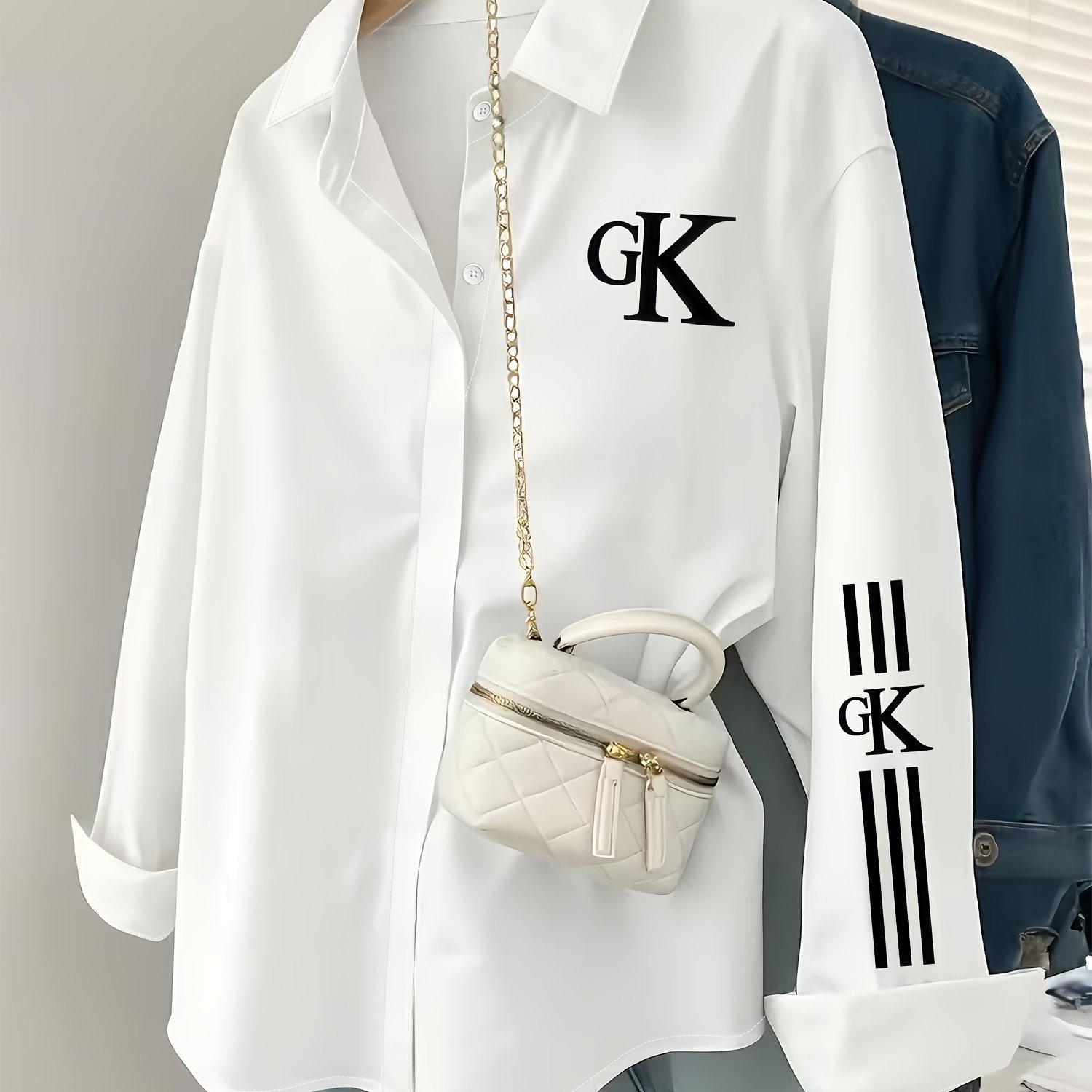 TEMU Heart Machine | Gk Letter Print Shirt, Good-looking For And Inner Layer
