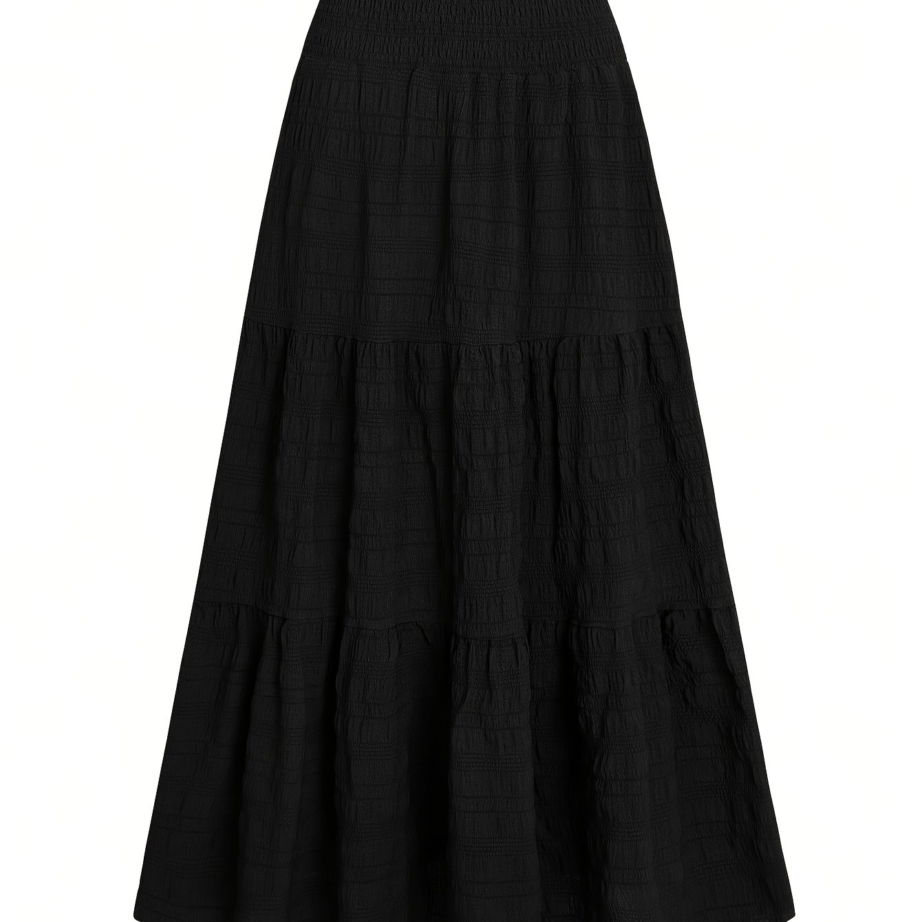 TEMU Elegant Women's Versatile Double-layer Solid Color Casual Skirt, Suitable For Casual, Elegant, Vacation, Daily Wear, And Dating
