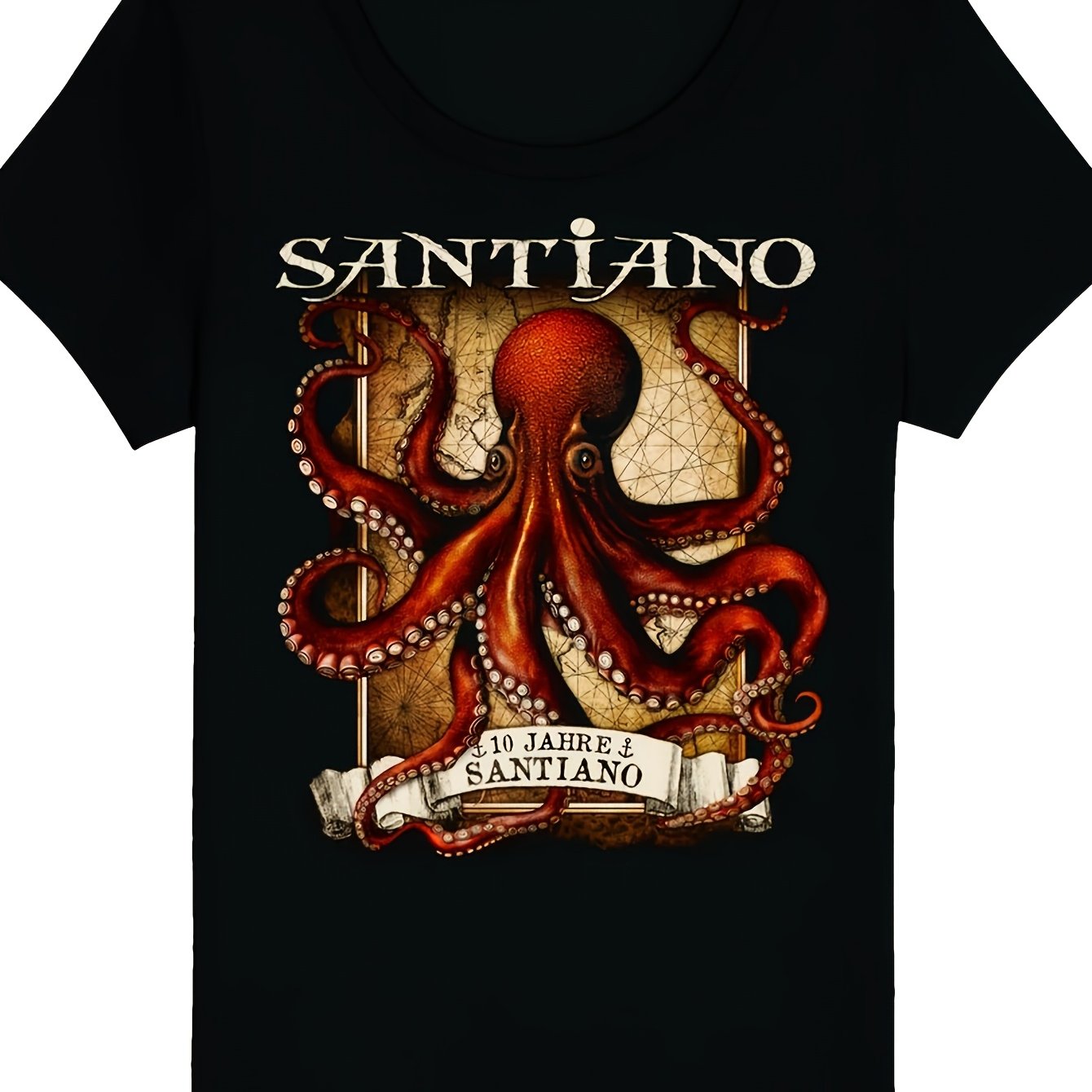 Image of San- Damen T-shirt 10 Jahre San-' Gifts, Casual Crew Neck, Printed, Stretch Fabric, Regular Fit For Men, Plus Size