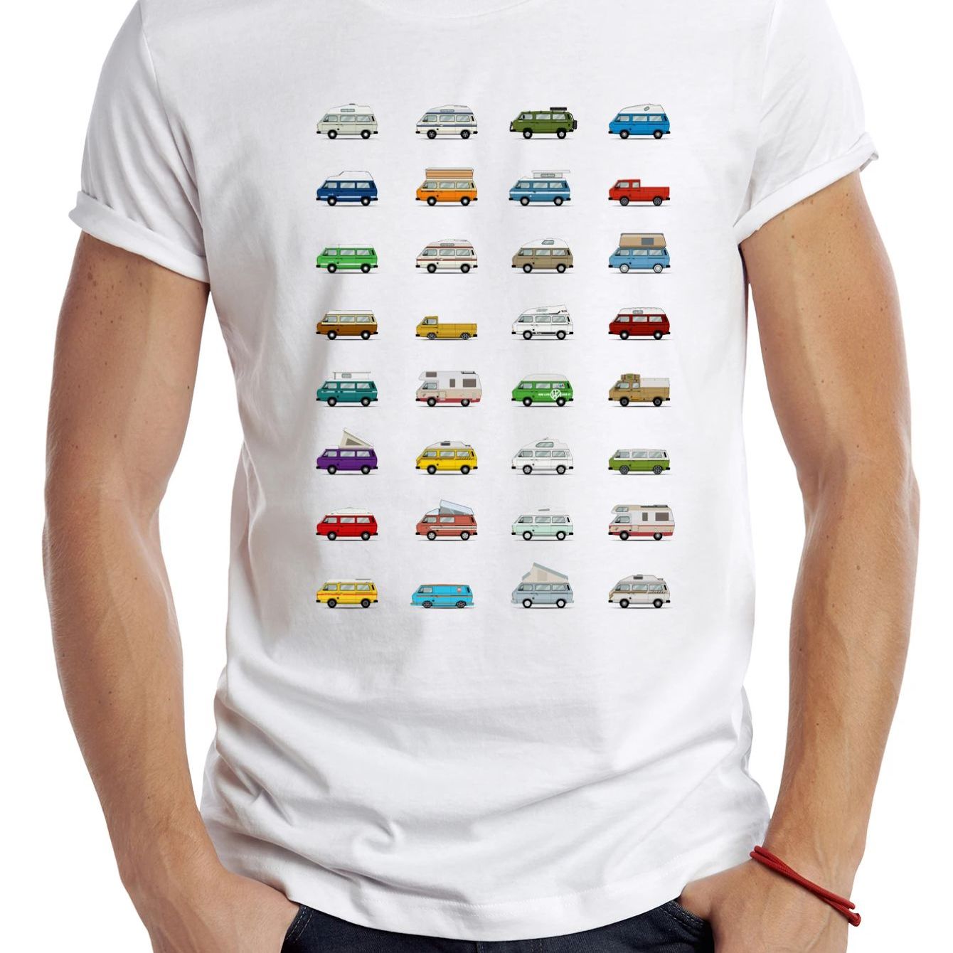 Image of Men's T-shirtteehub Van Men T Shirt Casual Camping Bus Male Tops Hipster Retro Classic Car Printed Teeplus Size, Plus Size