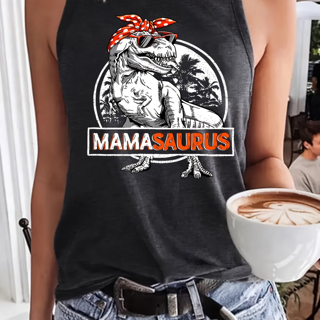 TEMU Graphic Print Tank Top, Sleeveless Casual Top For Summer & Spring, Women's Clothing