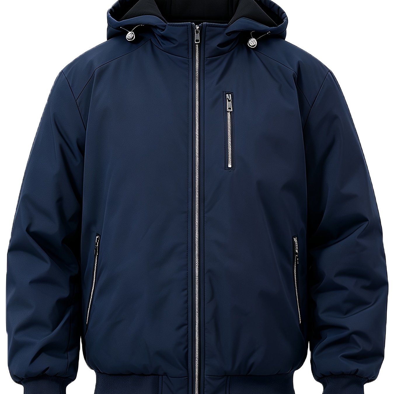 Men's Hooded Padded Winter Jacket with Quilted Design