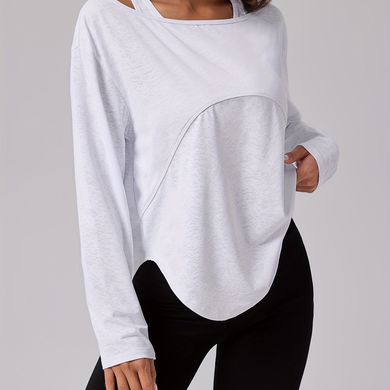 E-shop Lässiges sportliches Damen-Langarmshirt im 2-in-1-Look