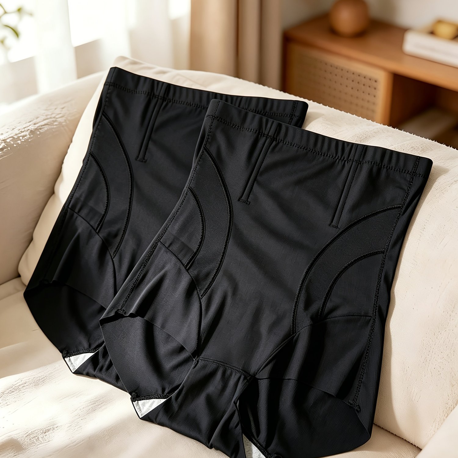 Image of 2pcs High Waisted Shapewear Women Tummy Control Underwear Body Shaper Firm Control Soft Compression Panties