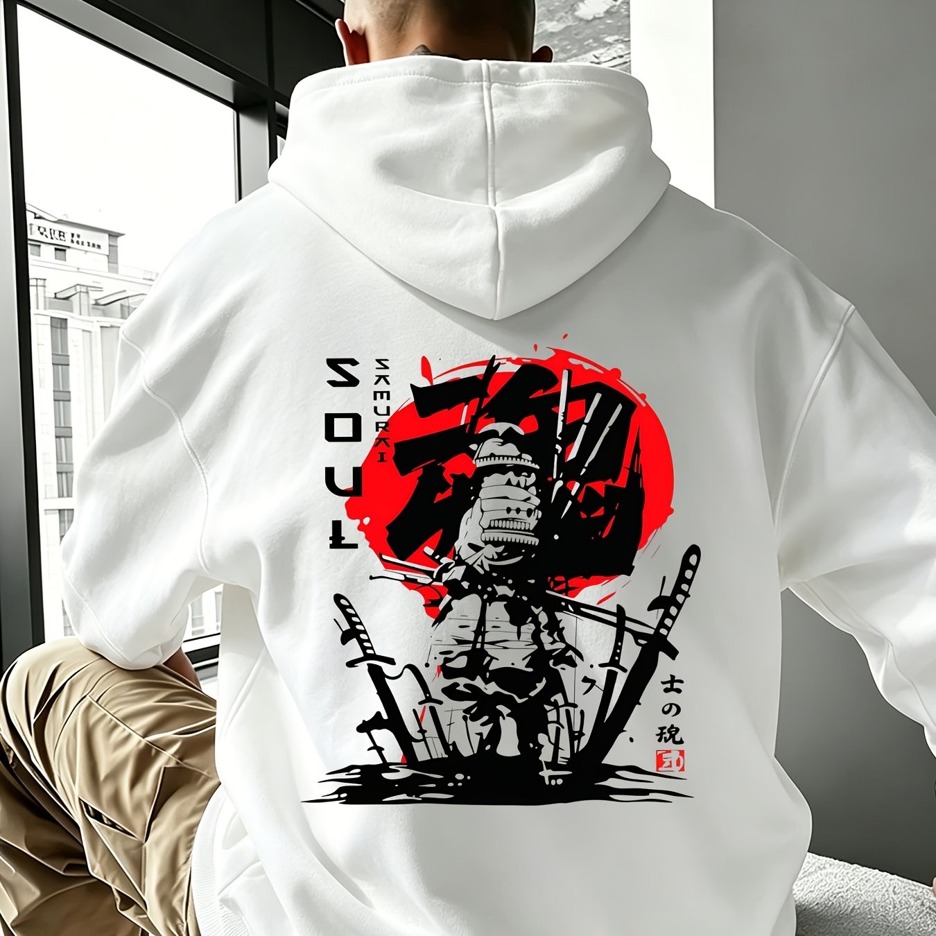 Unisex White Design Hoodie - Oversized Fit, Soft Fabric, Ideal For Fall/winter, Everyday Streetwear Trend, Perfect For And Clubbing