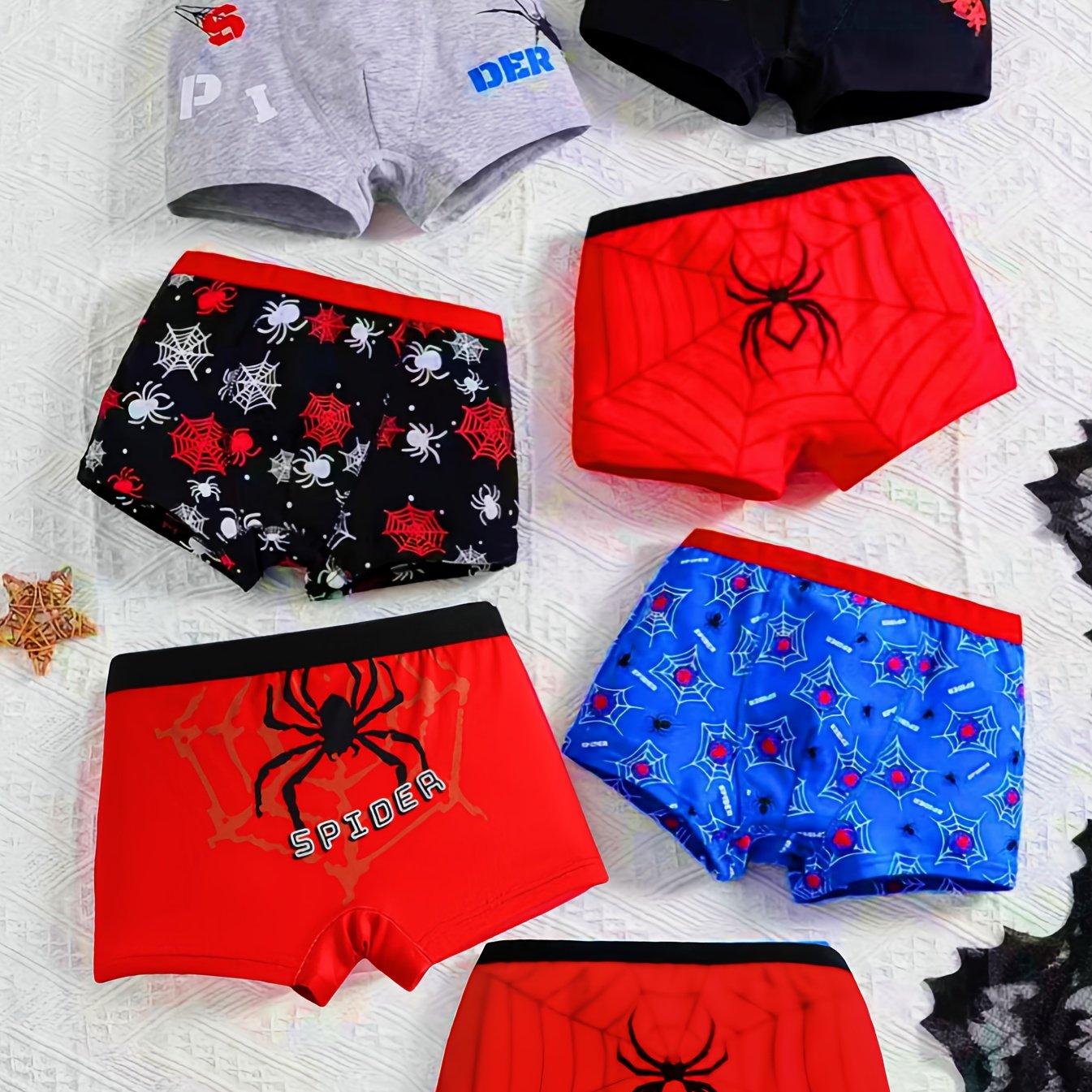 E-shop 7er-Pack bequeme Boxer Briefs für Kleinkinder, Cartoon-Dinosaurier-Print, elastischer Bund, atmungsaktives, weiches Unterwäsche für Jungen,