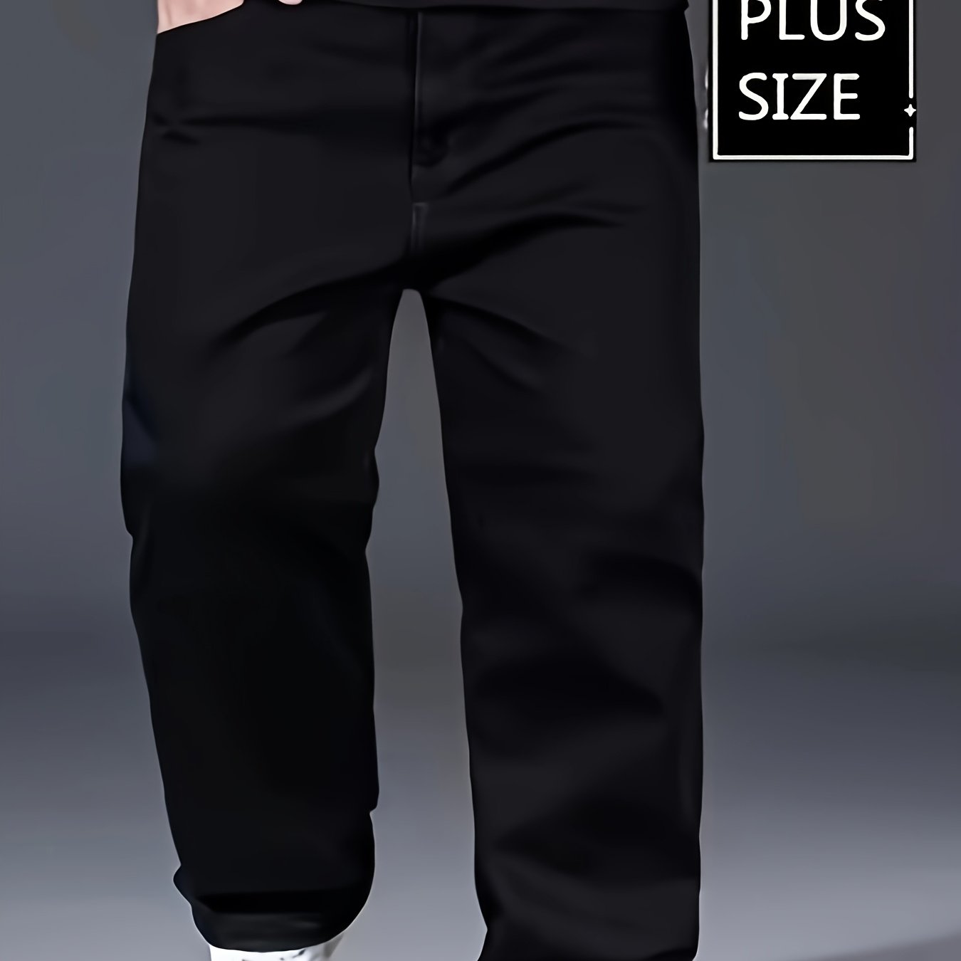 TEMU Baggy Jeans For Men, Featuring Stretchy Fabric, Loose , High Waist, Versatile , And Trendy Long Pants, Plus Size