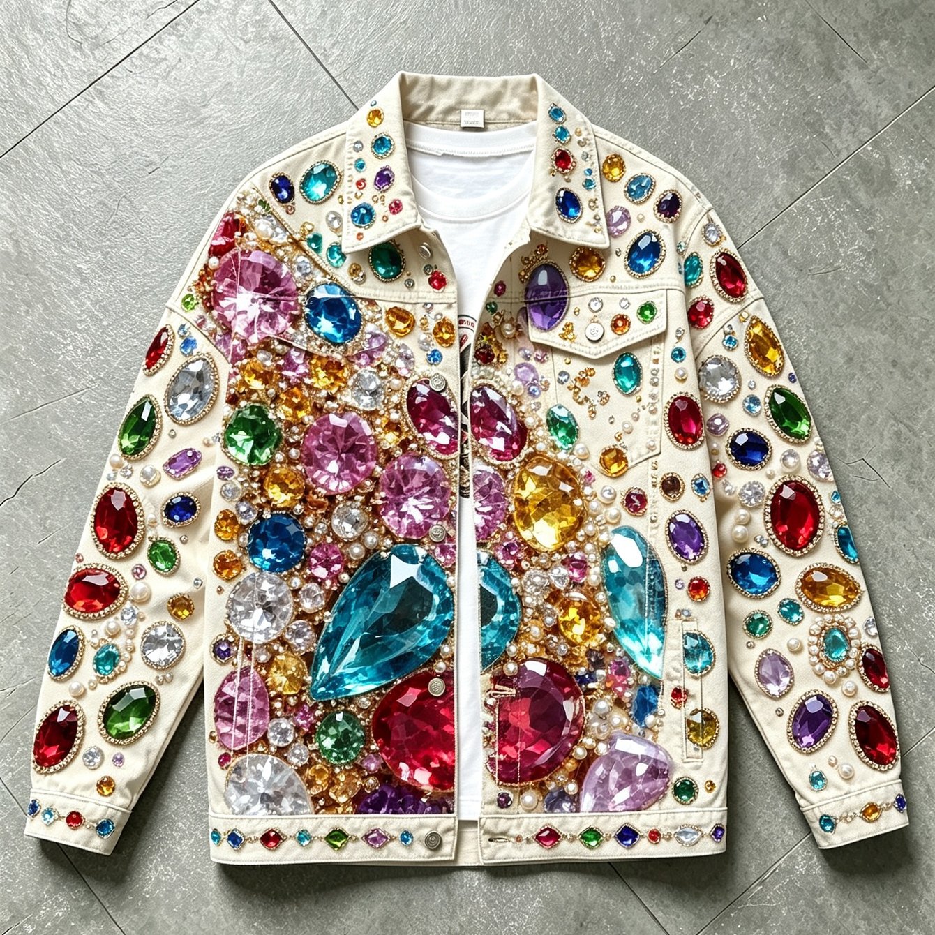 TEMU Veste unisexe vintage à imprimé numérique avec motif de colorées et , haut décontracté de printemps-automne pour , les fêtes